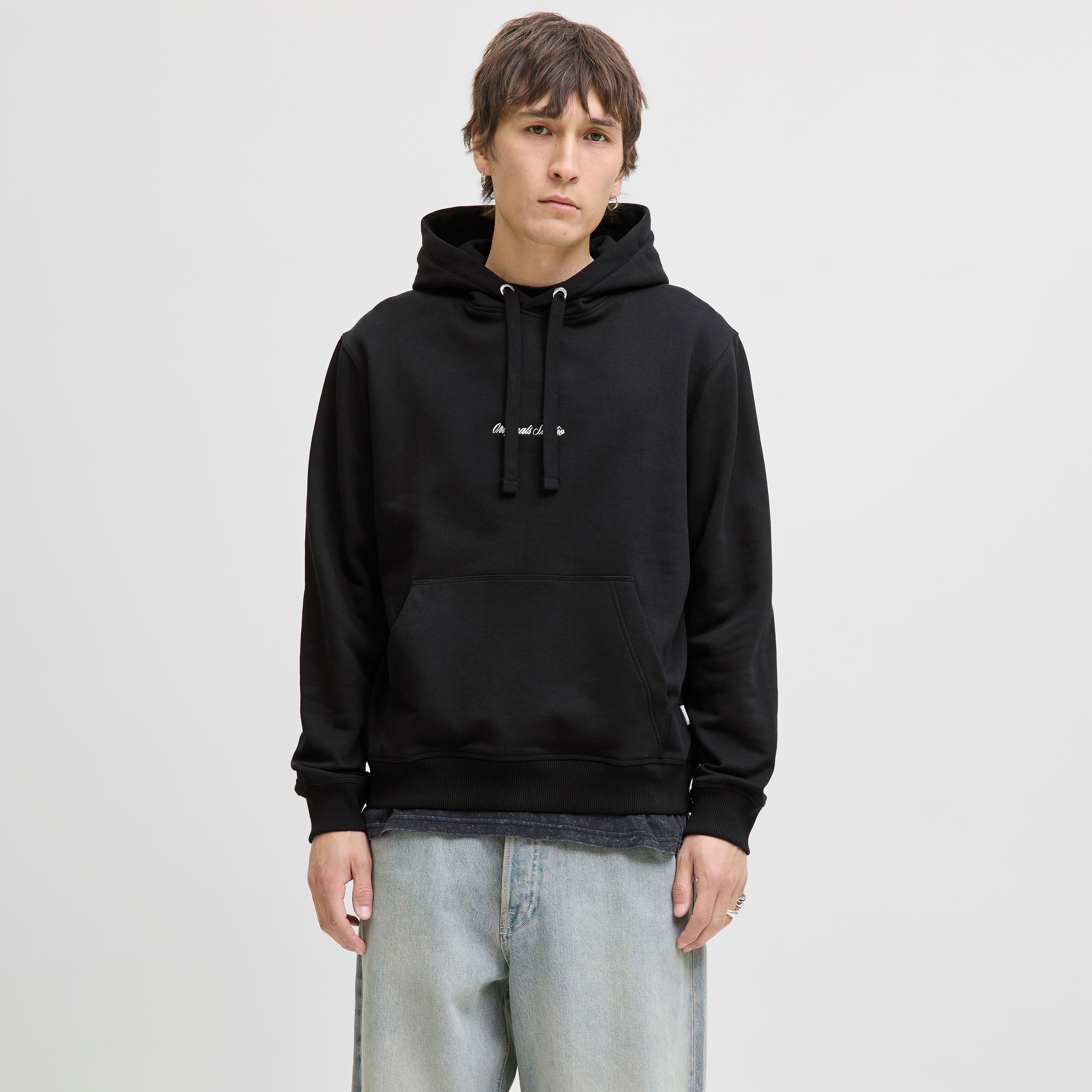 Jack & Jones Plain Hooded Neck Long Sleeves Men's Sweatshirt-men-winterwear-hoodiesandsweatshirts-image-1