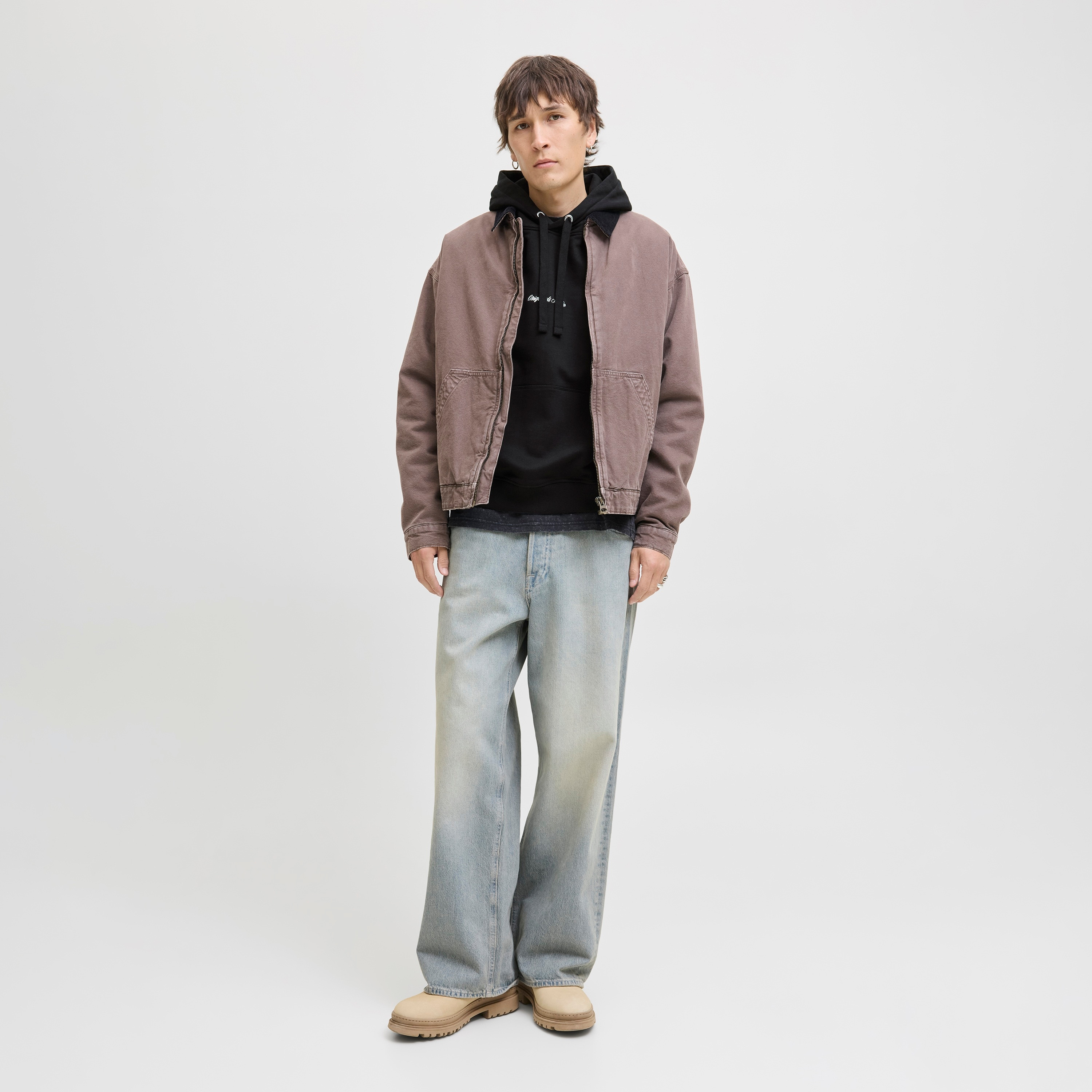 Jack & Jones Plain Hooded Neck Long Sleeves Men's Sweatshirt-men-winterwear-hoodiesandsweatshirts-image-2