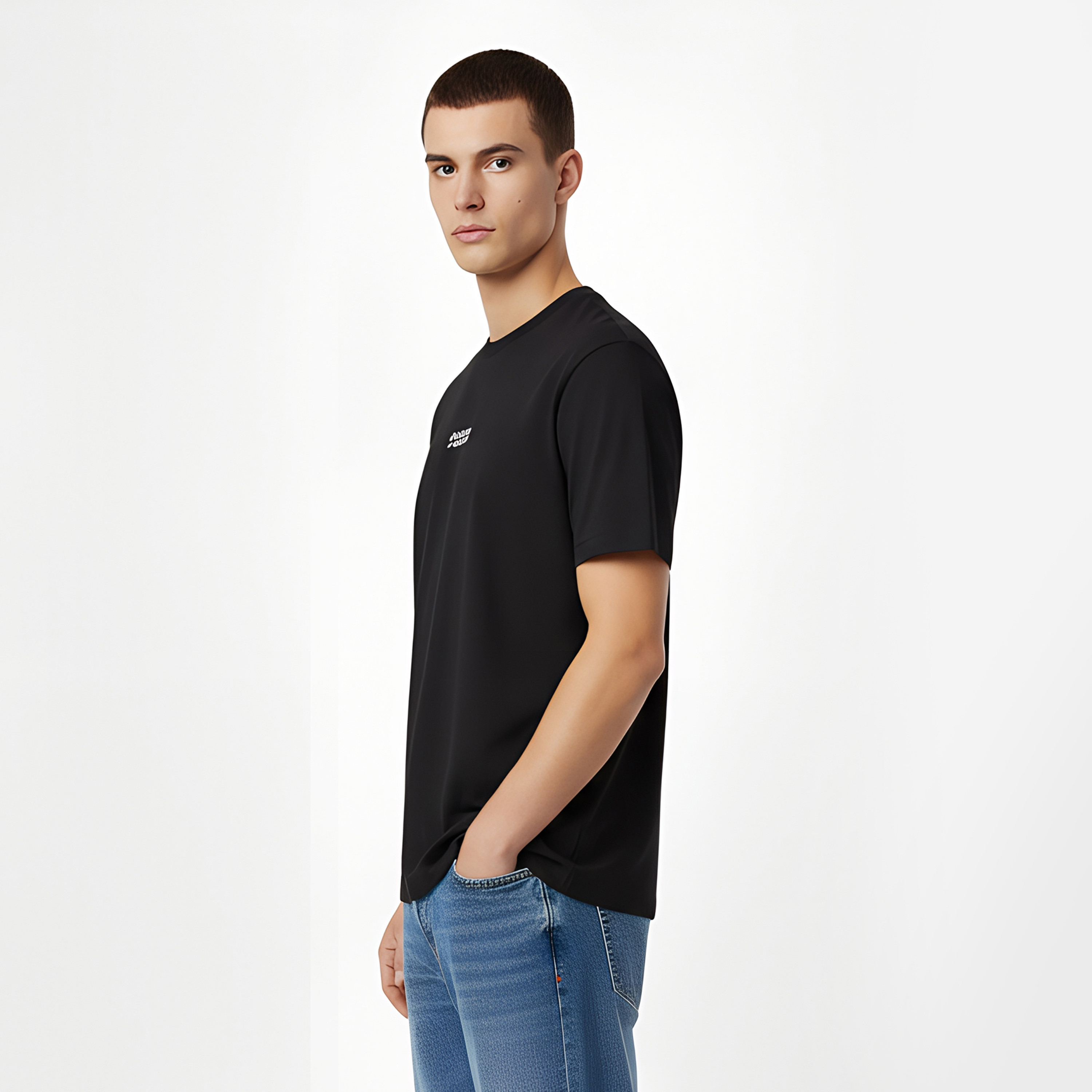 Jack & Jones Plain Crew Neck Short Sleeves Men's T-Shirt-men-clothing-tshirtsandpolos-tshirts-image-3