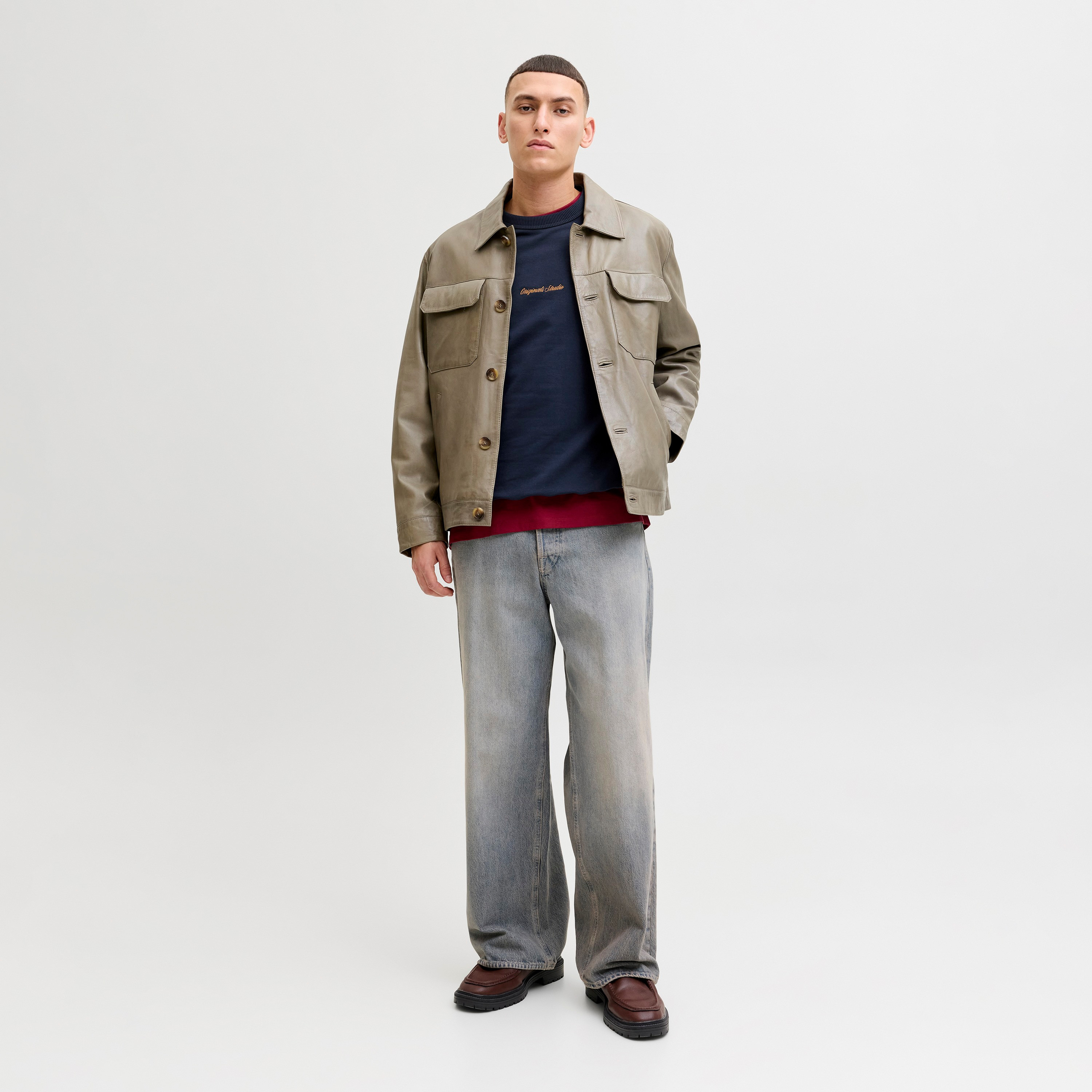 Jack & Jones Plain Crew Neck Long Sleeves Men's Sweatshirt-men-winterwear-hoodiesandsweatshirts-image-2