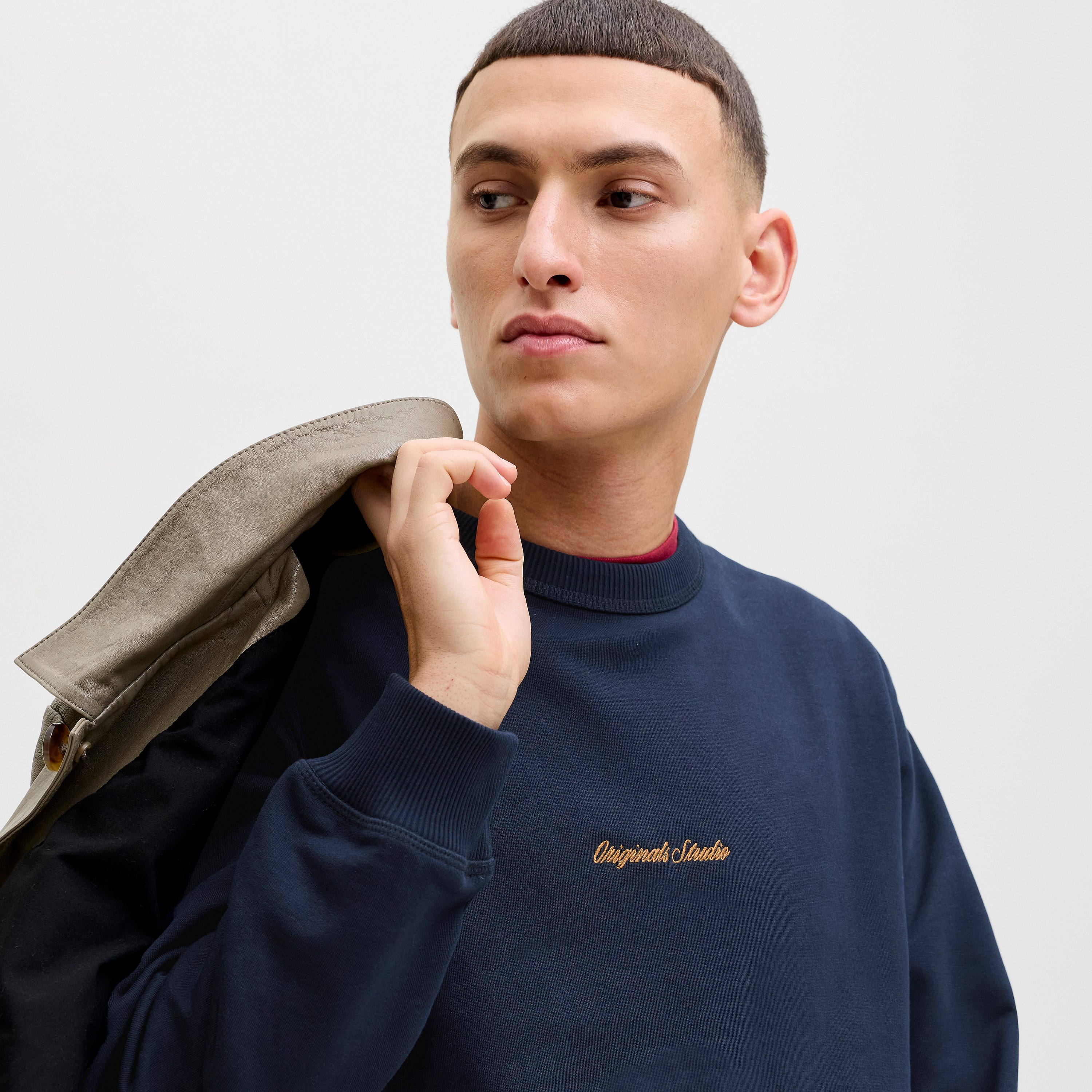 Jack & Jones Plain Crew Neck Long Sleeves Men's Sweatshirt-men-winterwear-hoodiesandsweatshirts-image-3