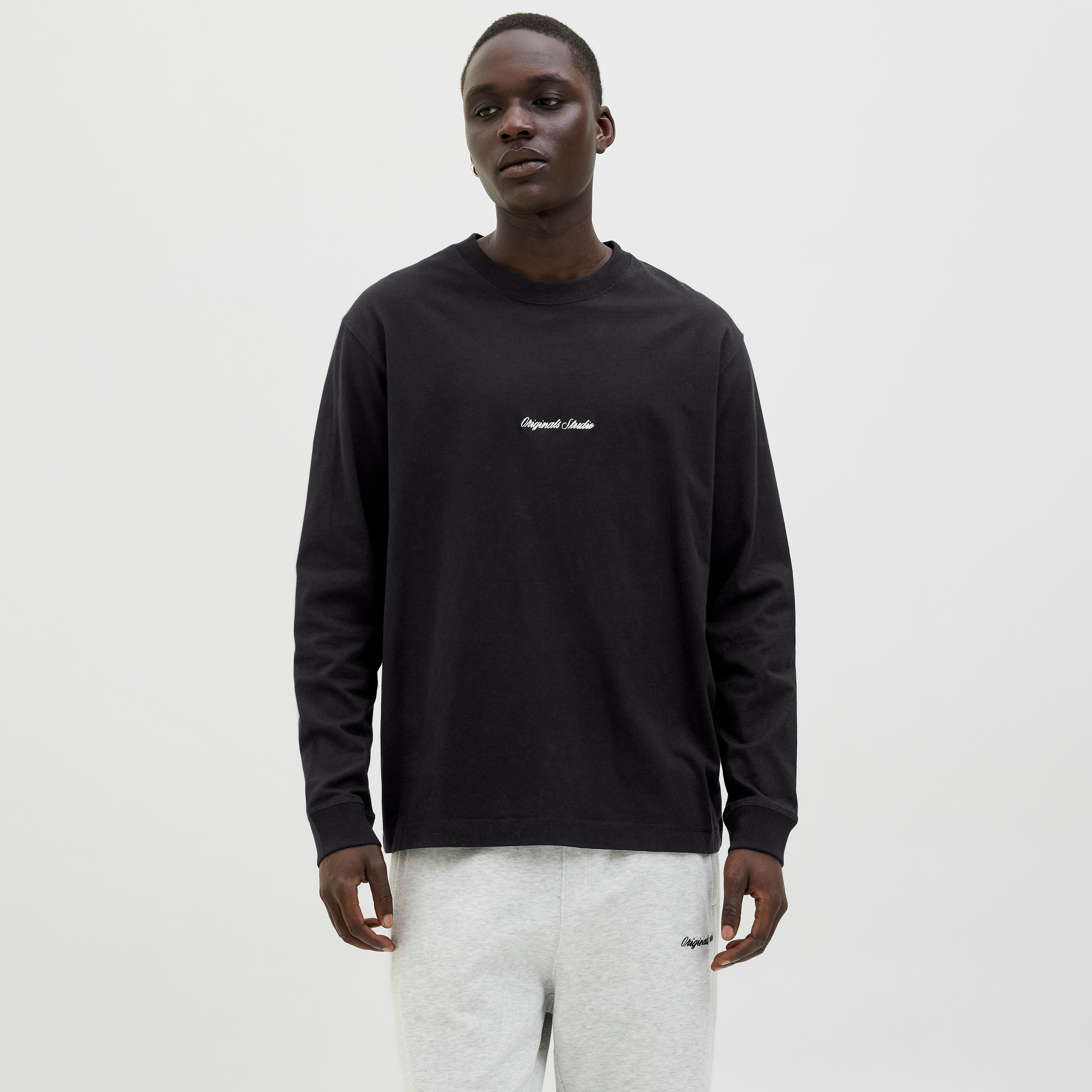 Jack & Jones Plain Crew Neck Long Sleeves Men's T-Shirt-men-clothing-tshirtsandpolos-tshirts-image-1