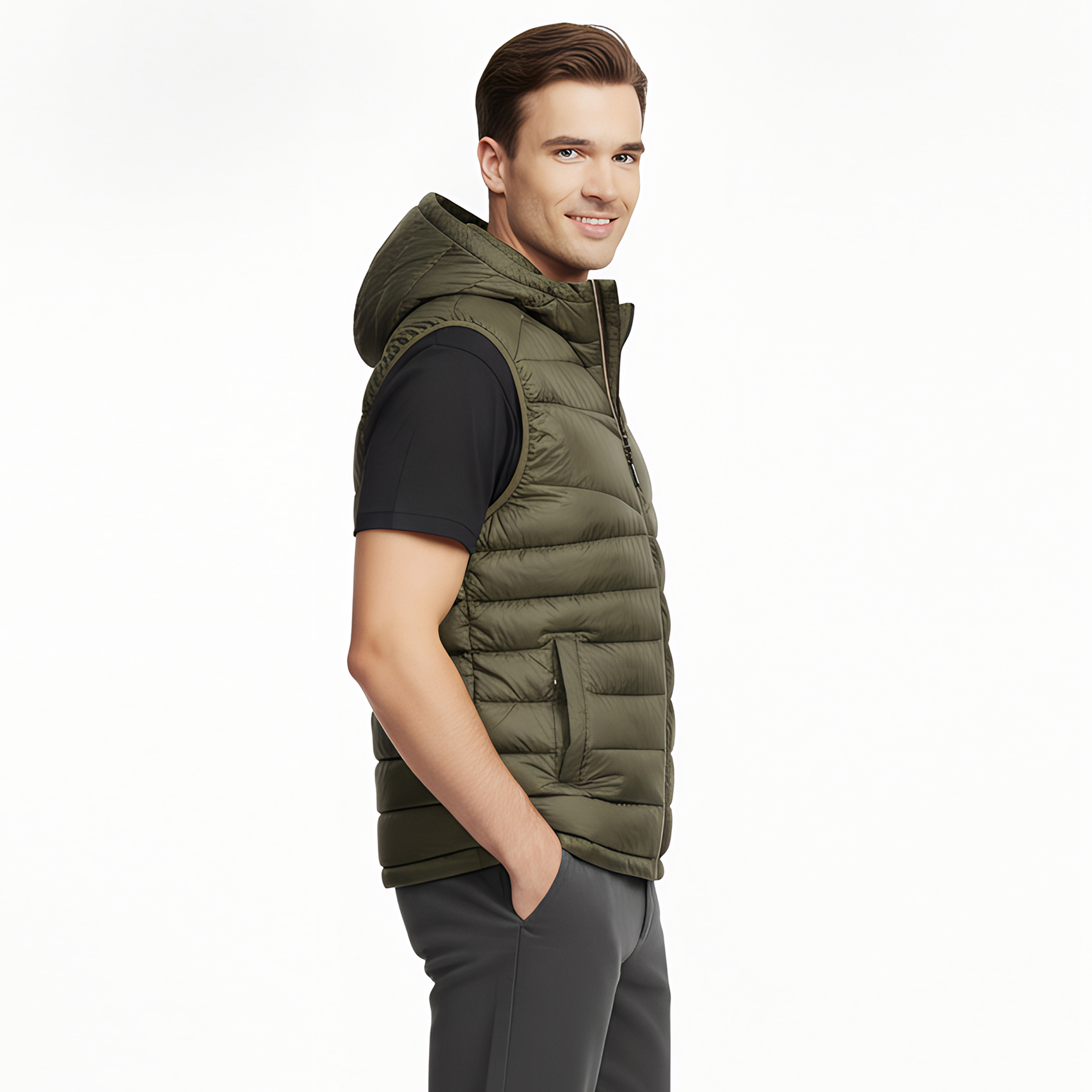 جاكيت مبطن بدون أكمام (جيليت) رجالي جاك آند جونز سادة بغطاء رأس (هودي)-men-clothing-jacketsandblazers-jackets-image-3