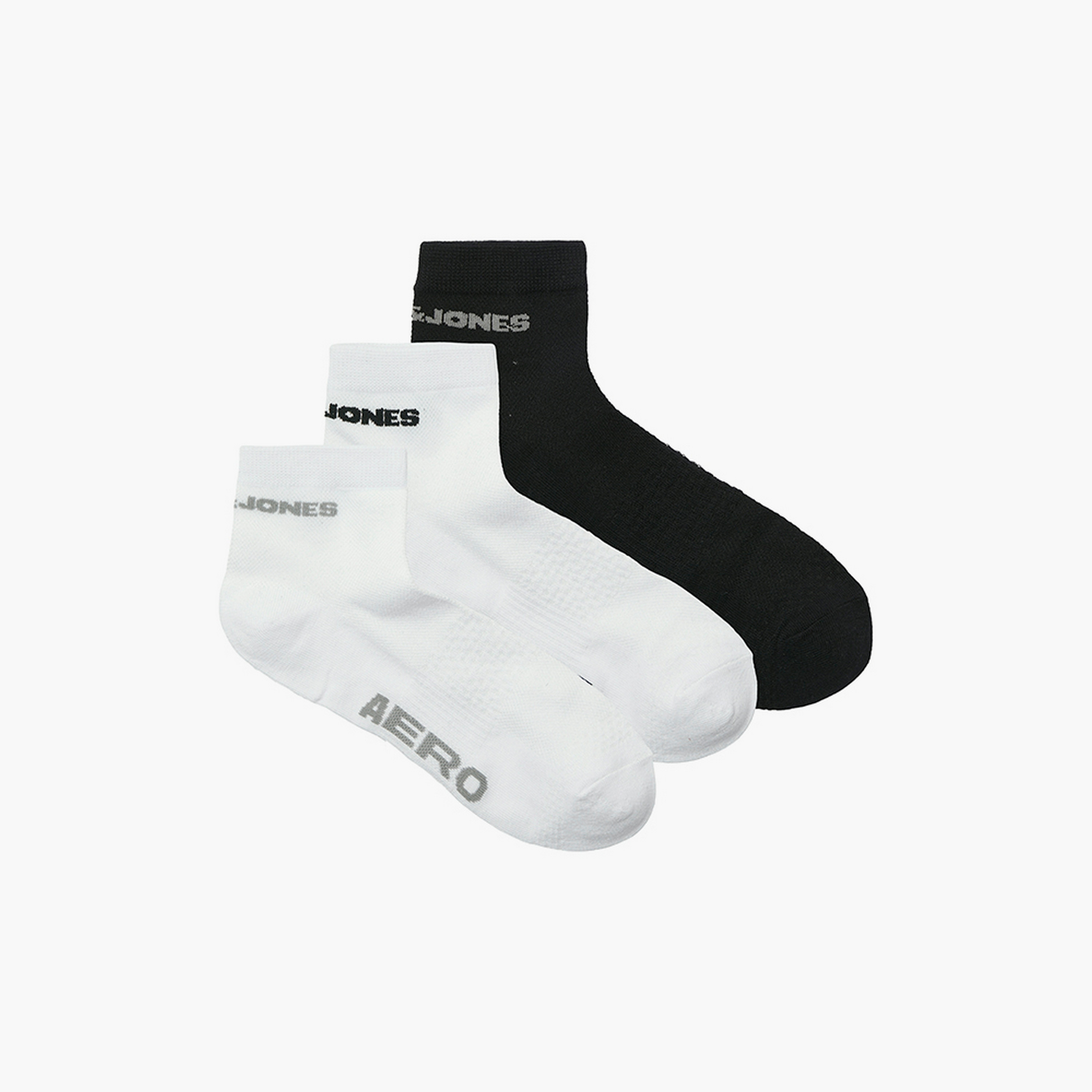 Jack & Jones Pack of 3 Patterned Logo Socks-men-socks-image-1