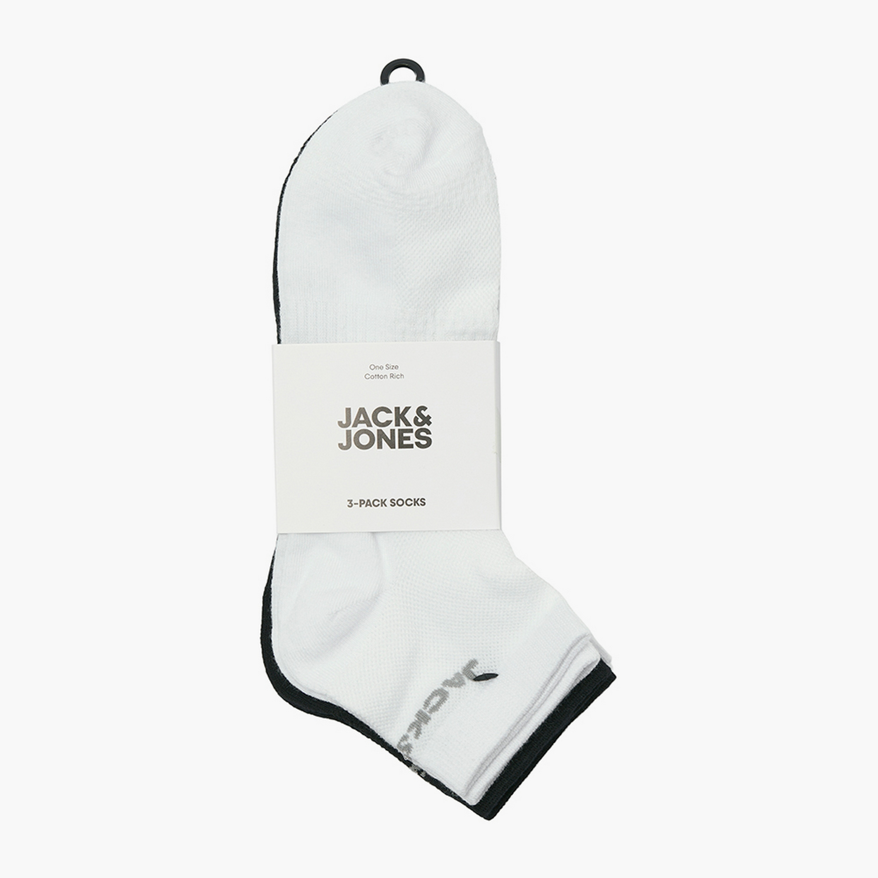 Jack & Jones Pack of 3 Patterned Logo Socks-men-socks-image-5