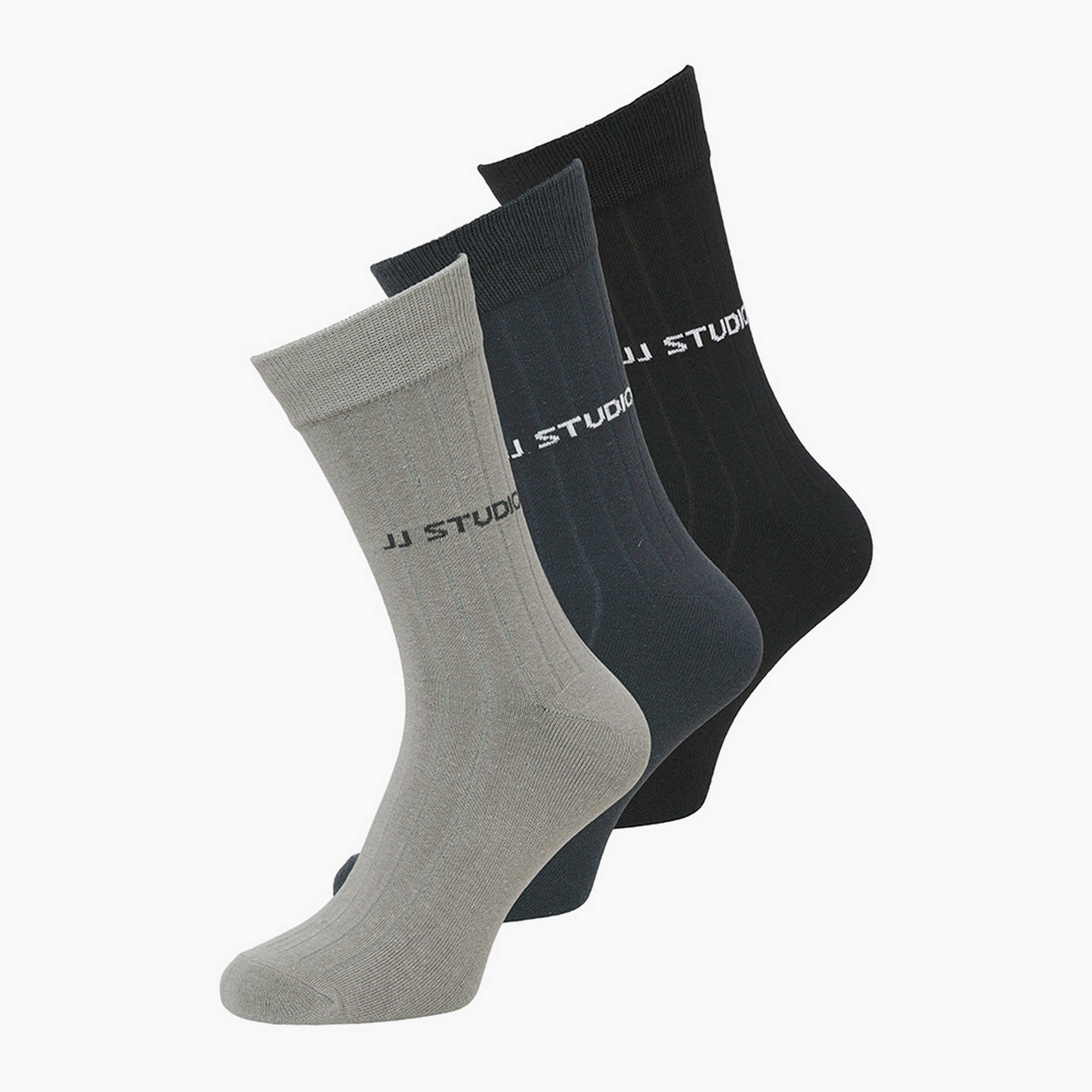 عبوة من 3 جوارب رجالية منقوشة بشعار من جاك ان جونز-men-socks-image-1