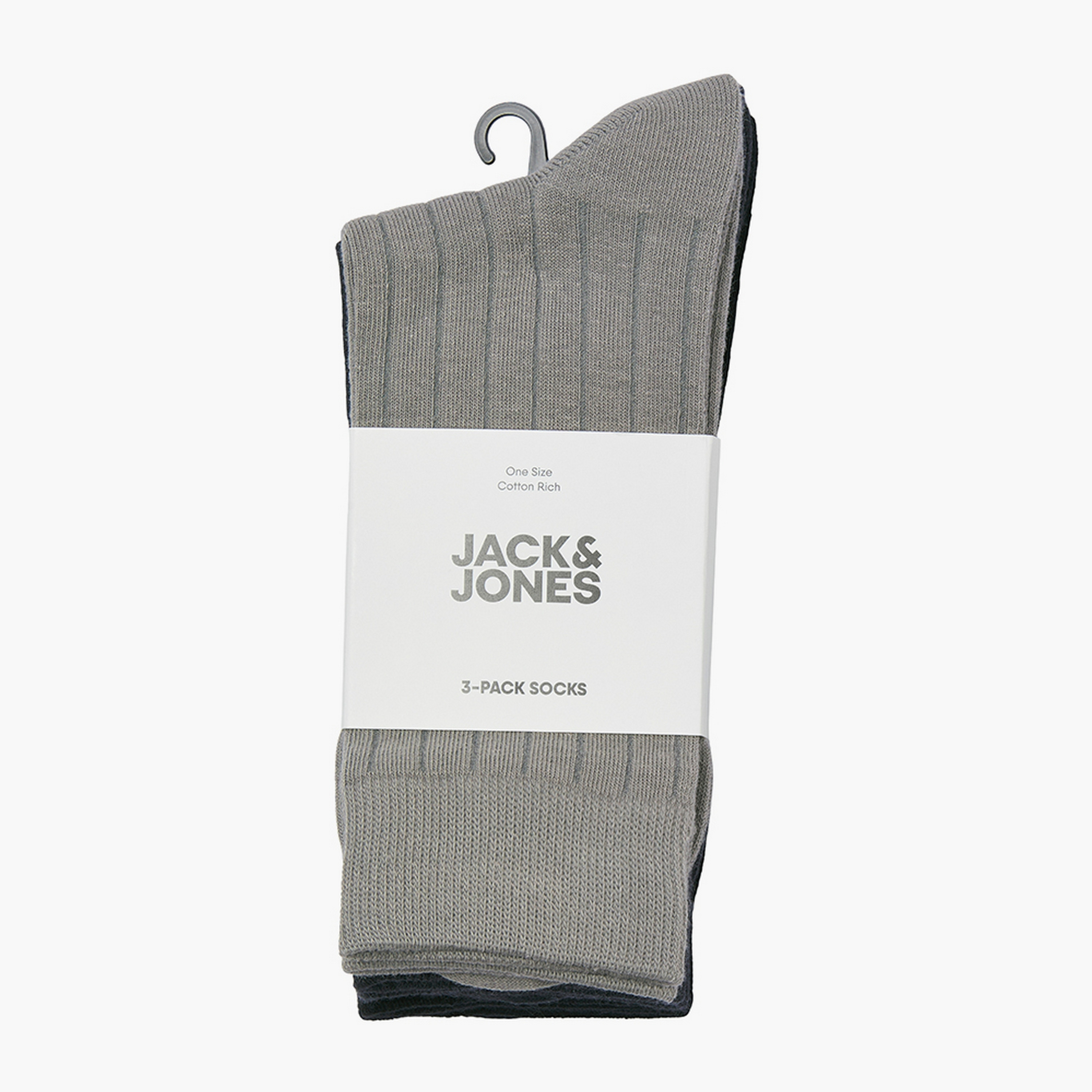 Jack & Jones Pack of 3 Patterned Logo Socks-men-socks-image-6