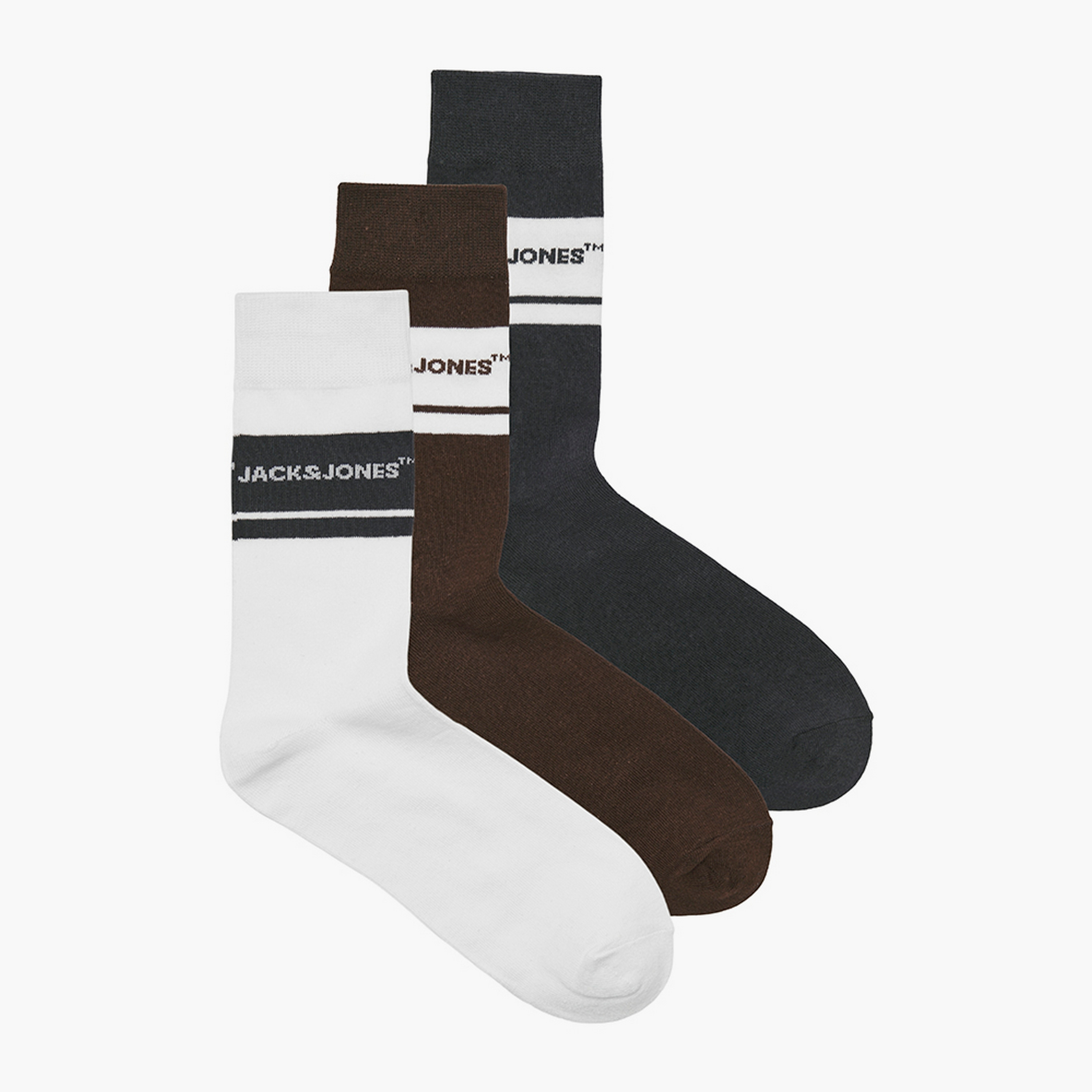 Jack & Jones Pack of 3 Patterned Logo Socks-men-socks-image-1