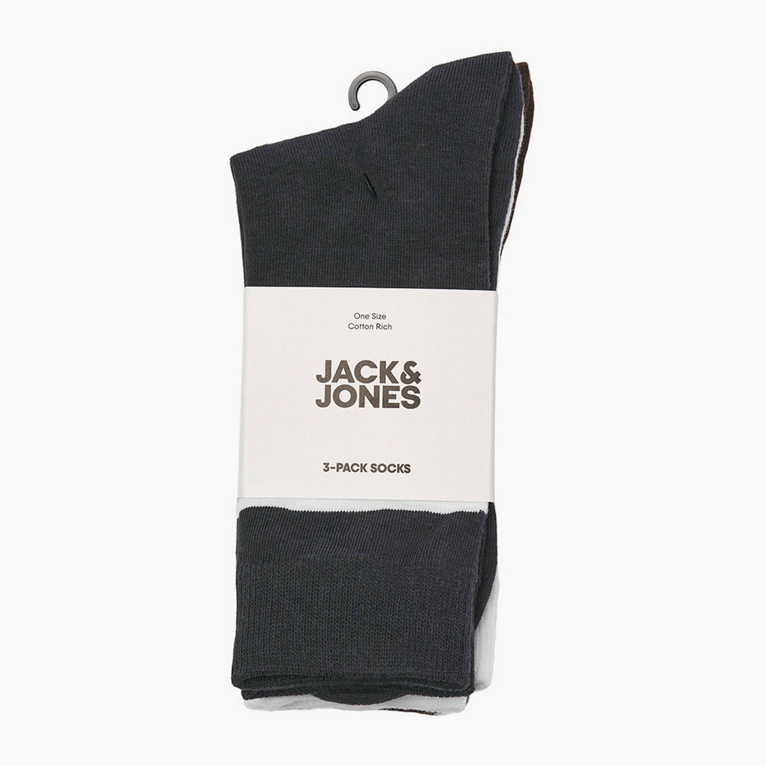 Jack & Jones Pack of 3 Patterned Logo Socks-men-socks-image-5