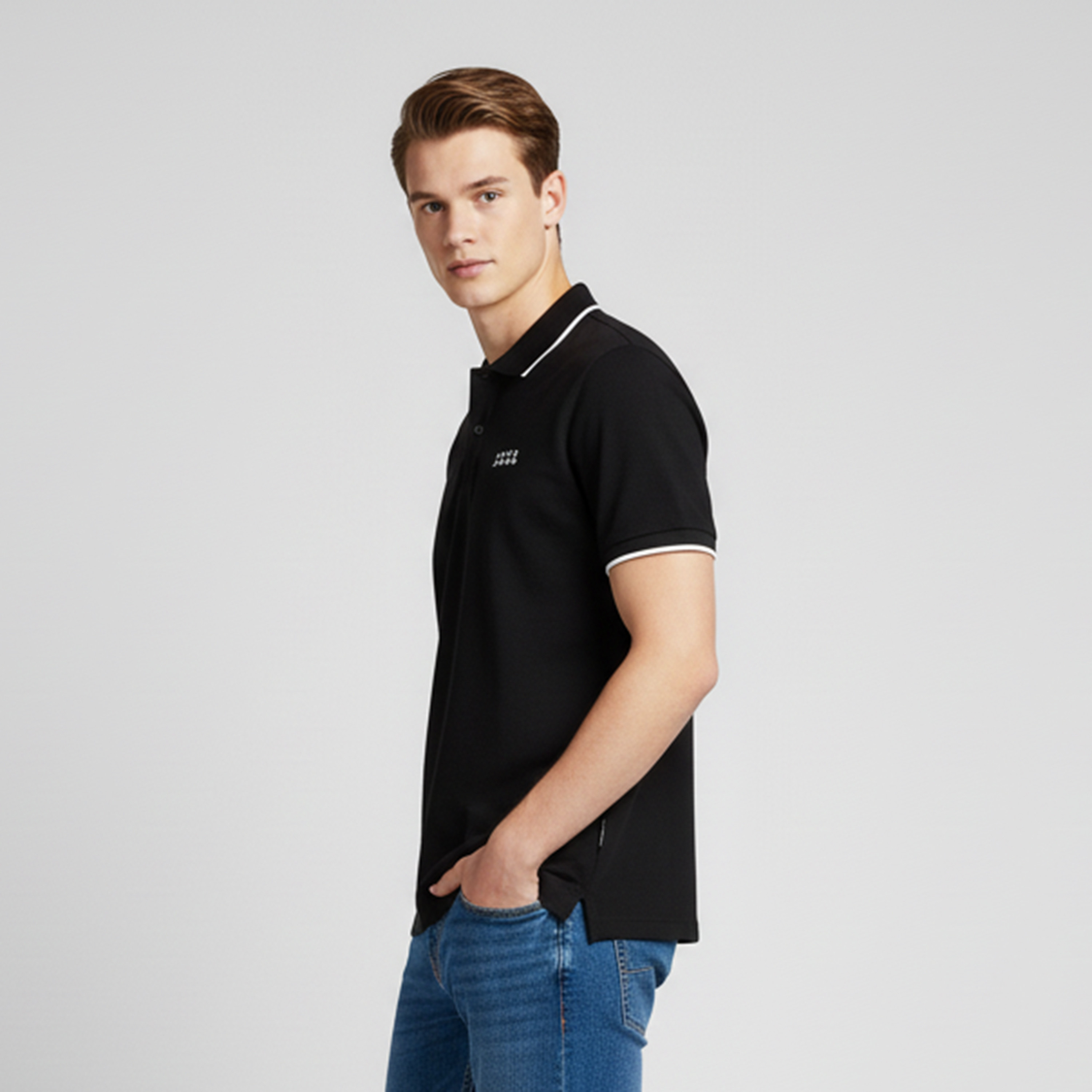 Jack & Jones Plain Collared Short Sleeves Men's Polo T-Shirt-men-clothing-tshirtsandpolos-polos-image-3