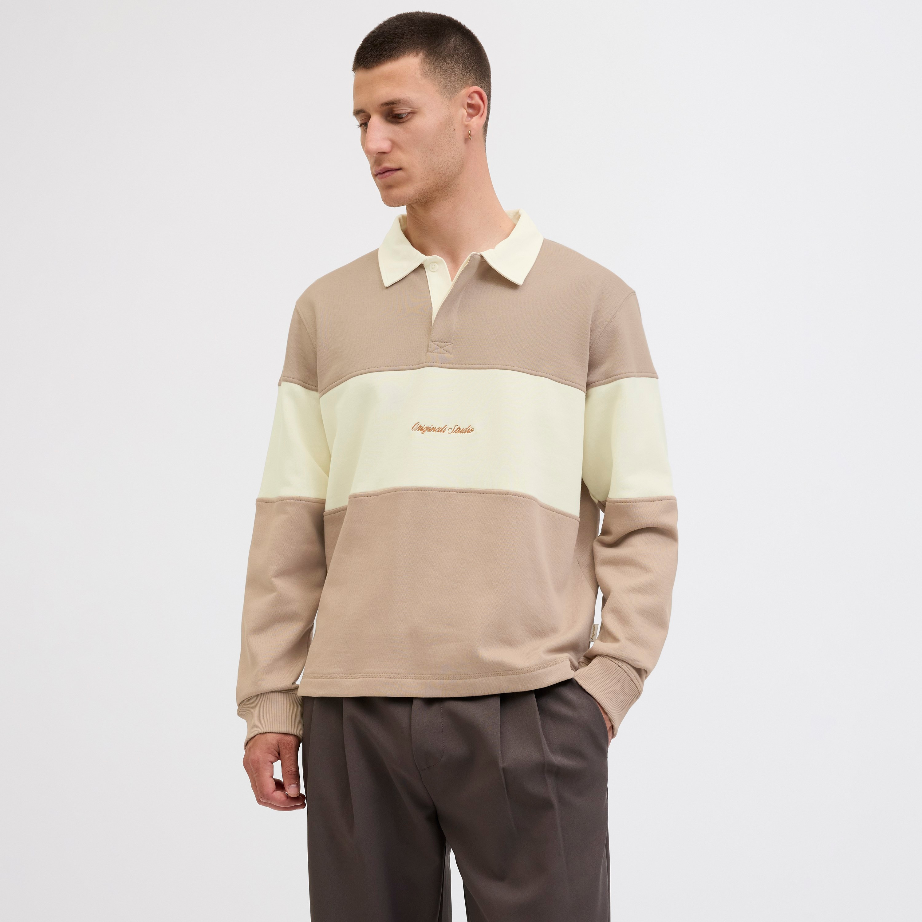 Jack & Jones Color-Block Collared Long Sleeves Men's Sweatshirt-men-winterwear-hoodiesandsweatshirts-image-1