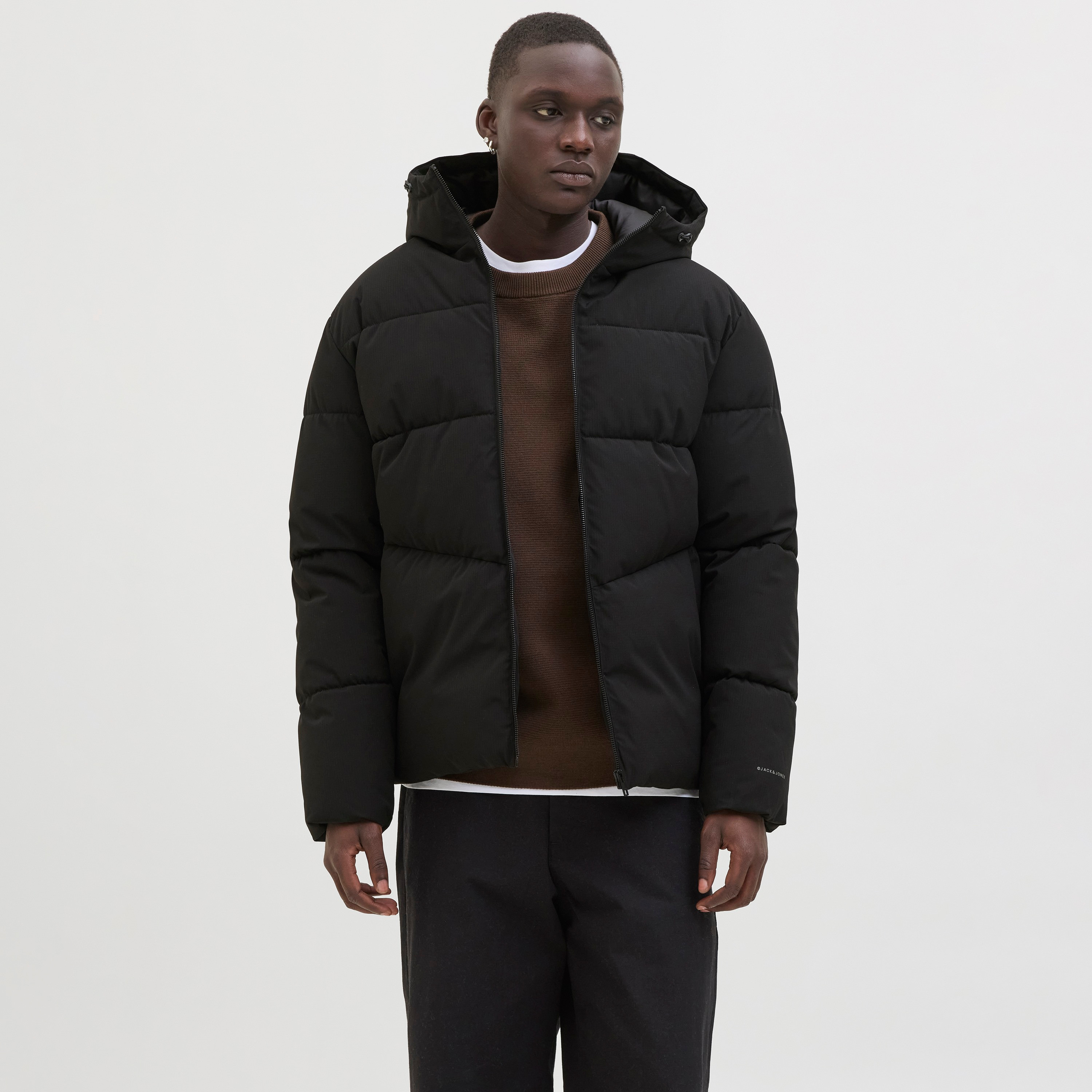 Jack & Jones Plain Hooded Neck Long Sleeves Men's Puffer Jacket-men-clothing-jacketsandblazers-jackets-image-1