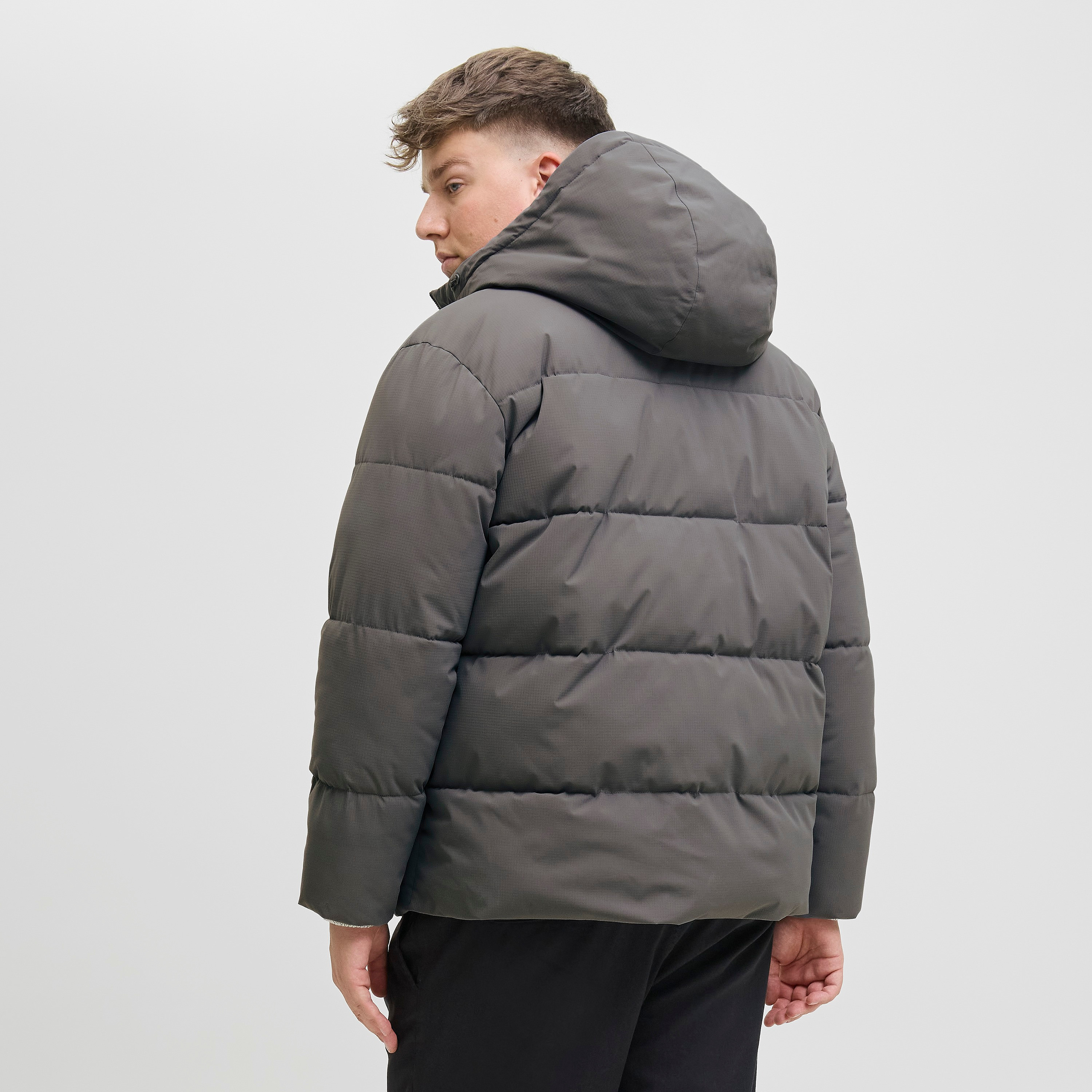 Jack & Jones Plus Size Plain Hooded Neck Long Sleeves Men's Puffer Jacket-men-clothing-jacketsandblazers-jackets-image-4