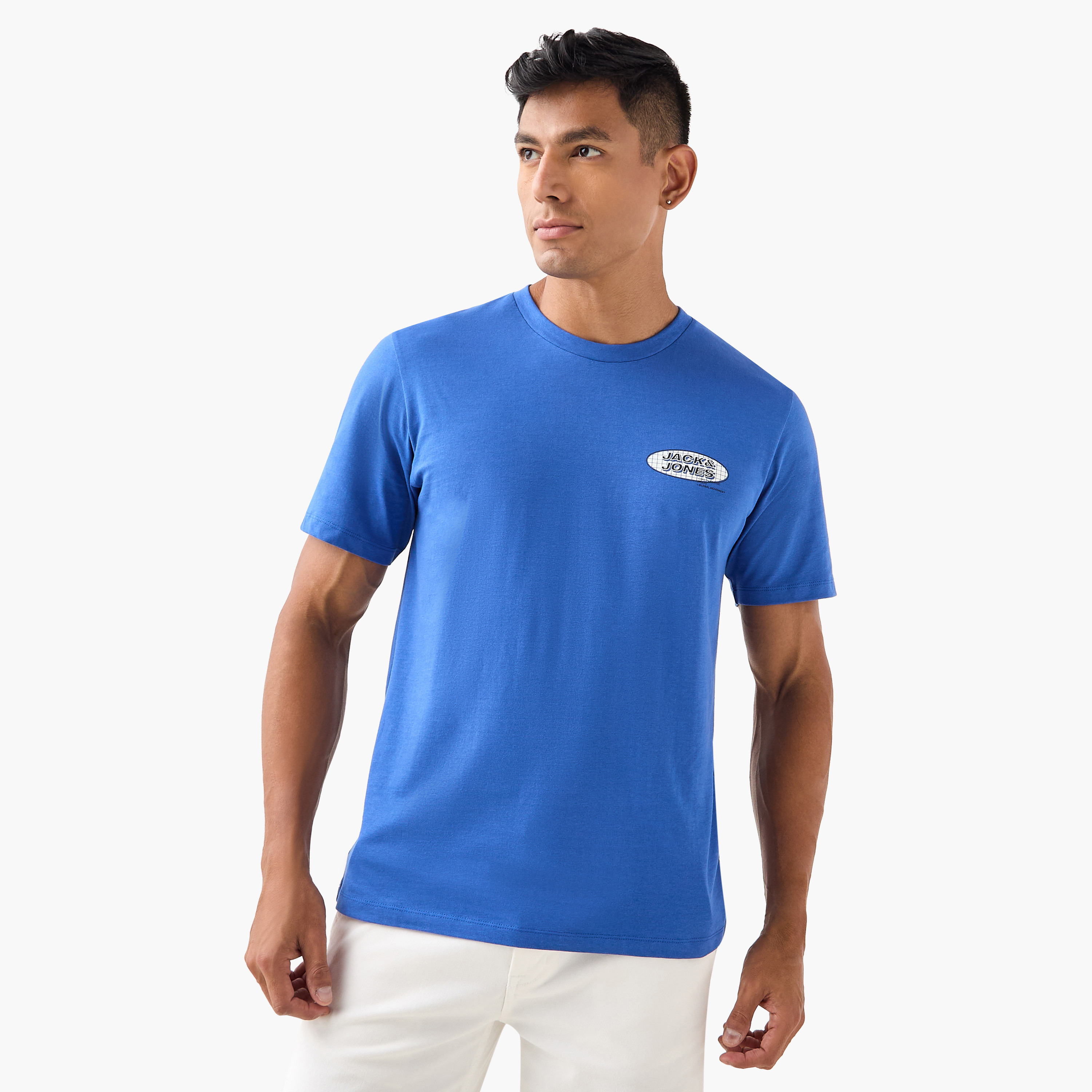 تي شيرت سادة بياقة دائرية وأكمام قصيرة من جاك اند جونز-men-clothing-tshirtsandpolos-tshirts-image-1
