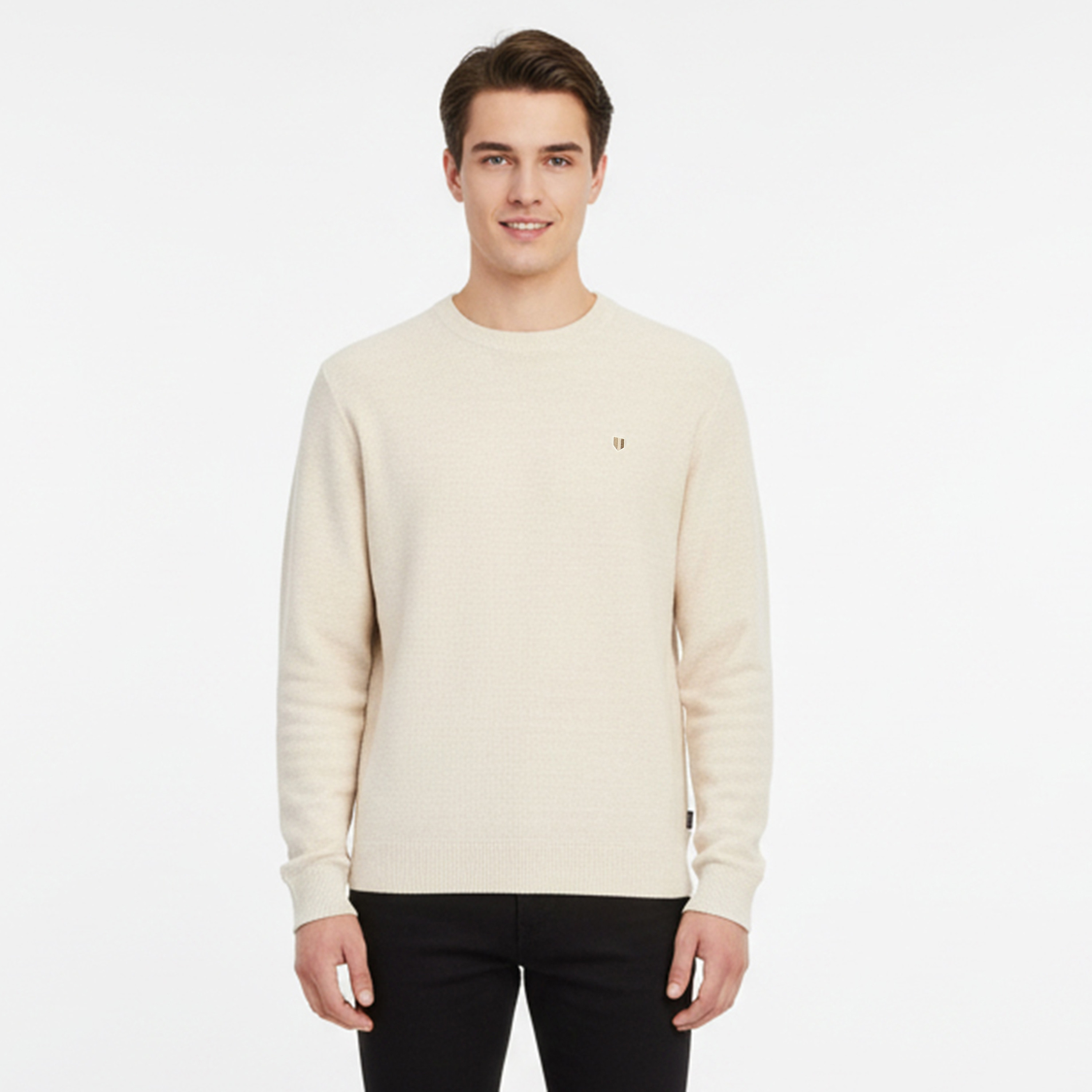 كنزة صوفية (بلوفر) رجالية جاك آند جونز بملمس وبياقة مستديرة وأكمام طويلة-men-clothing-sweatersandpullovers-image-7