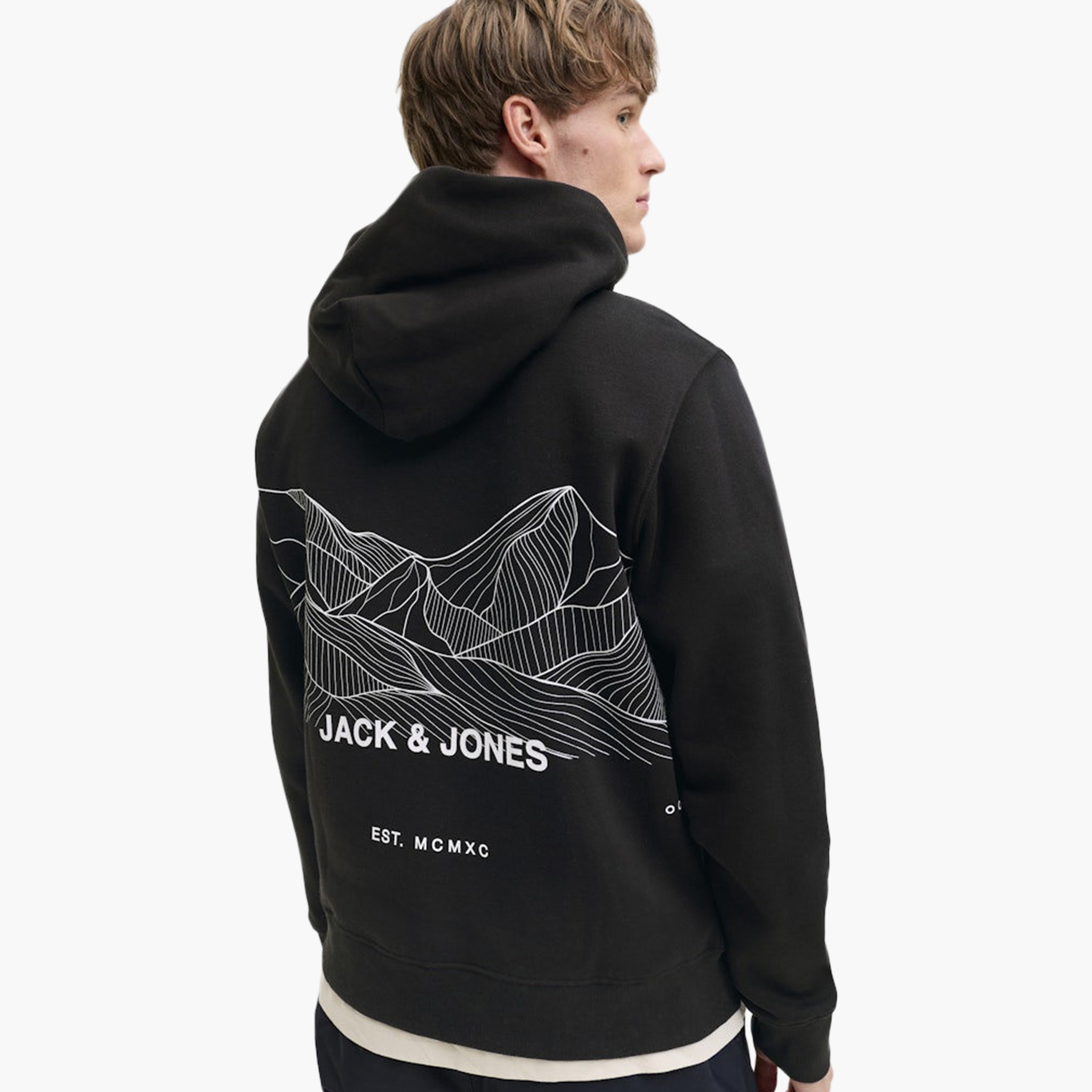 Jack & Jones Abstract Topographic Hooded Neck Long Sleeves Men's Sweatshirt-men-clothing-hoodiesandsweatshirts-image-5