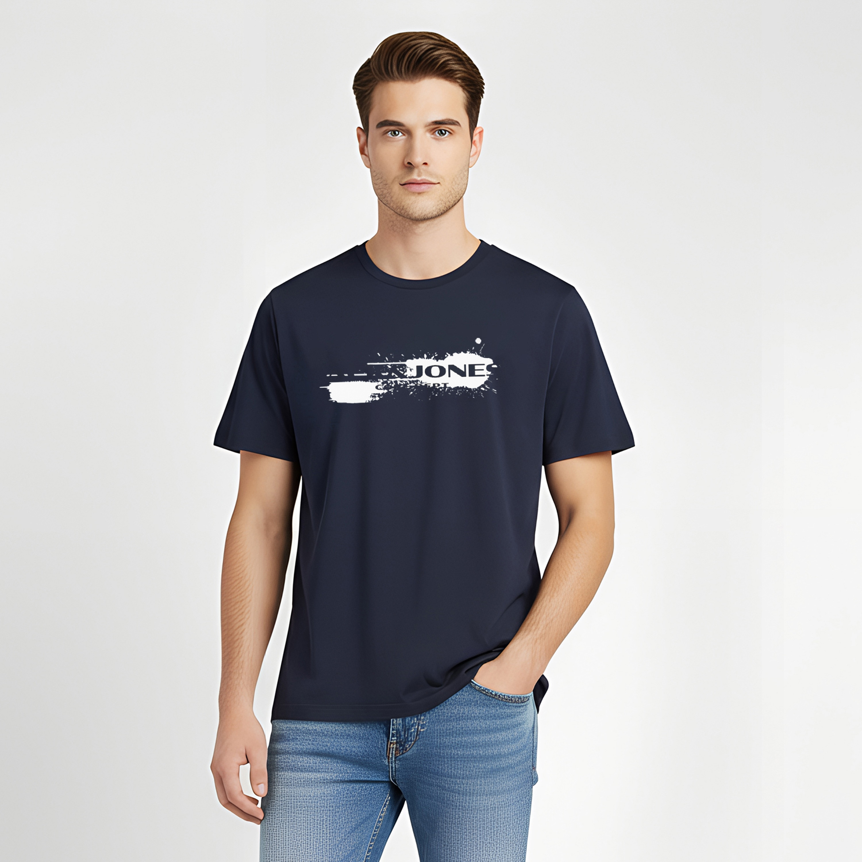 تي شيرت رجالي مطبوع بياقة دائرية وأكمام قصيرة من جاك اند جونز-men-clothing-tshirtsandpolos-tshirts-image-1