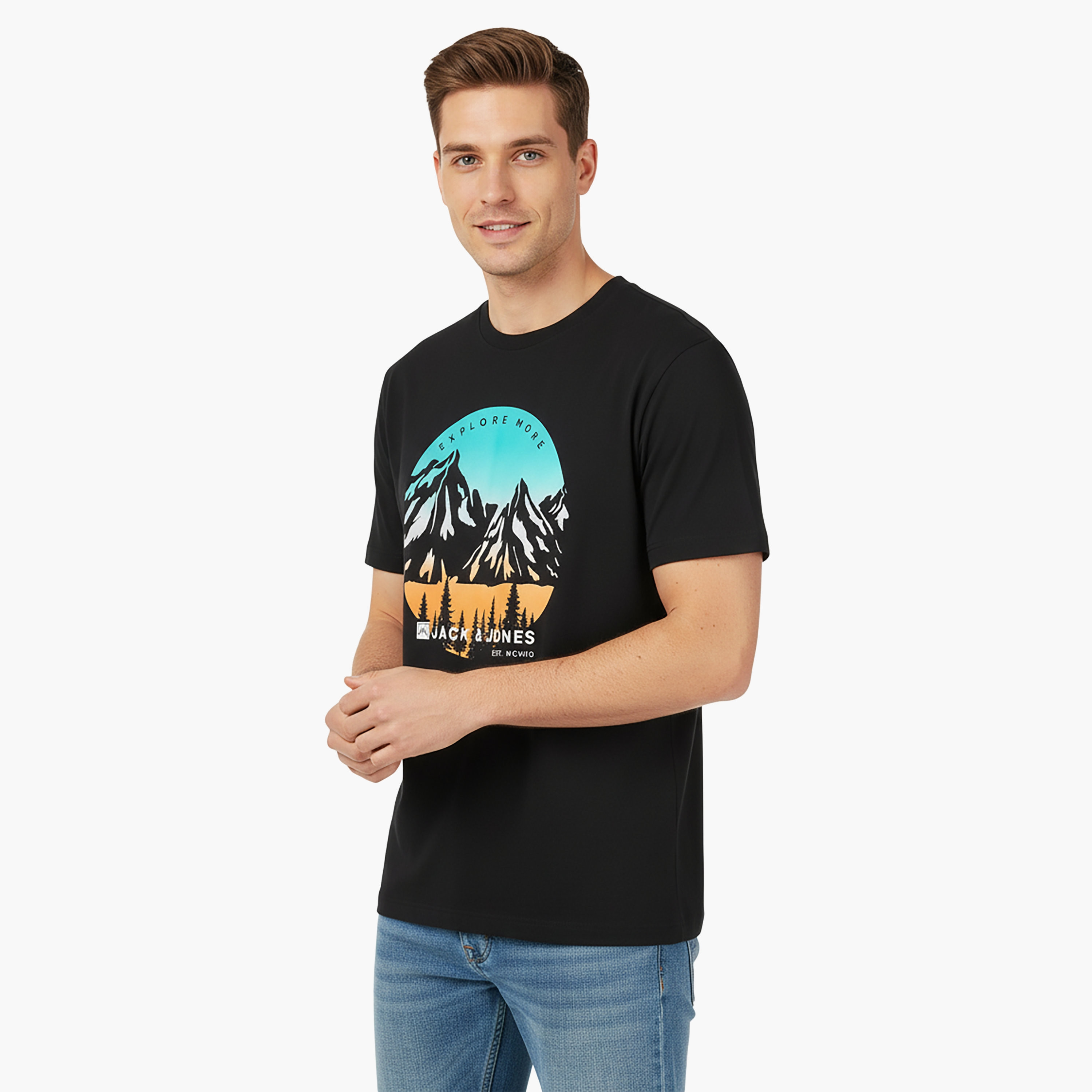 Jack & Jones Graphic Printed Crew Neck Short Sleeves Men's T-Shirt-men-clothing-tshirtsandpolos-tshirts-image-3