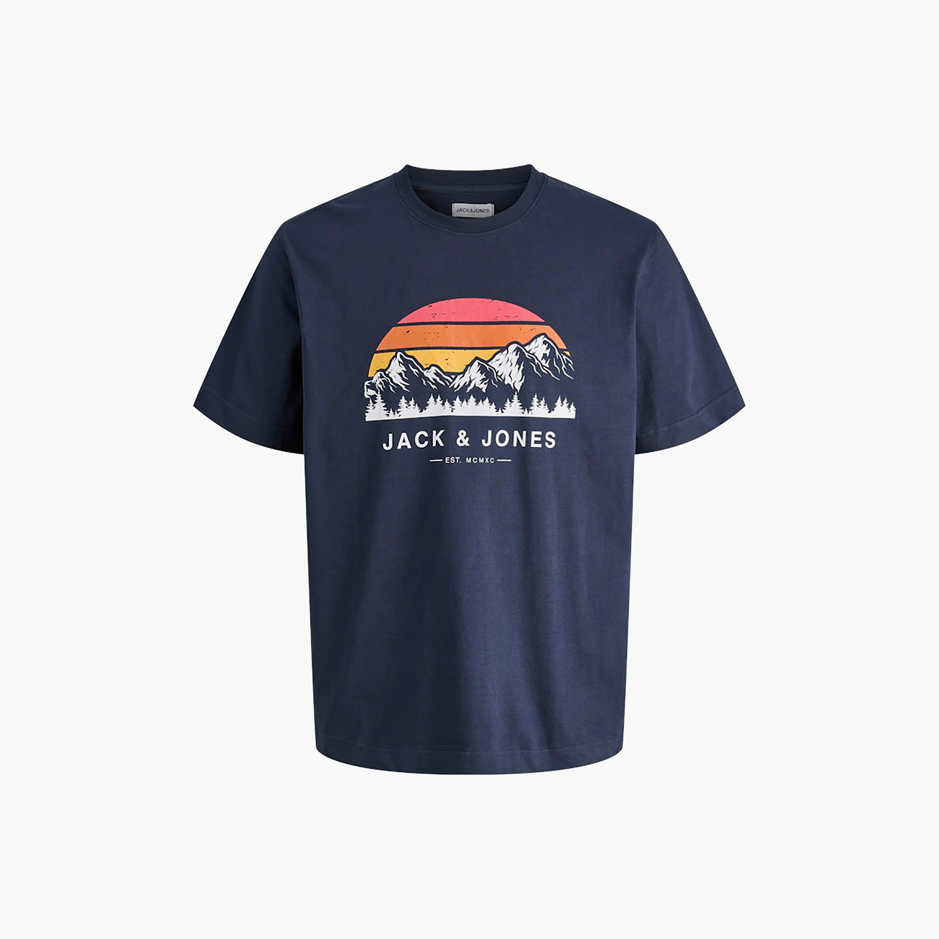 تيشيرت رجالي مطبوع برسومات بياقة دائرية وأكمام قصيرة من جاك آند جونز-men-clothing-tshirtsandpolos-tshirts-image-5