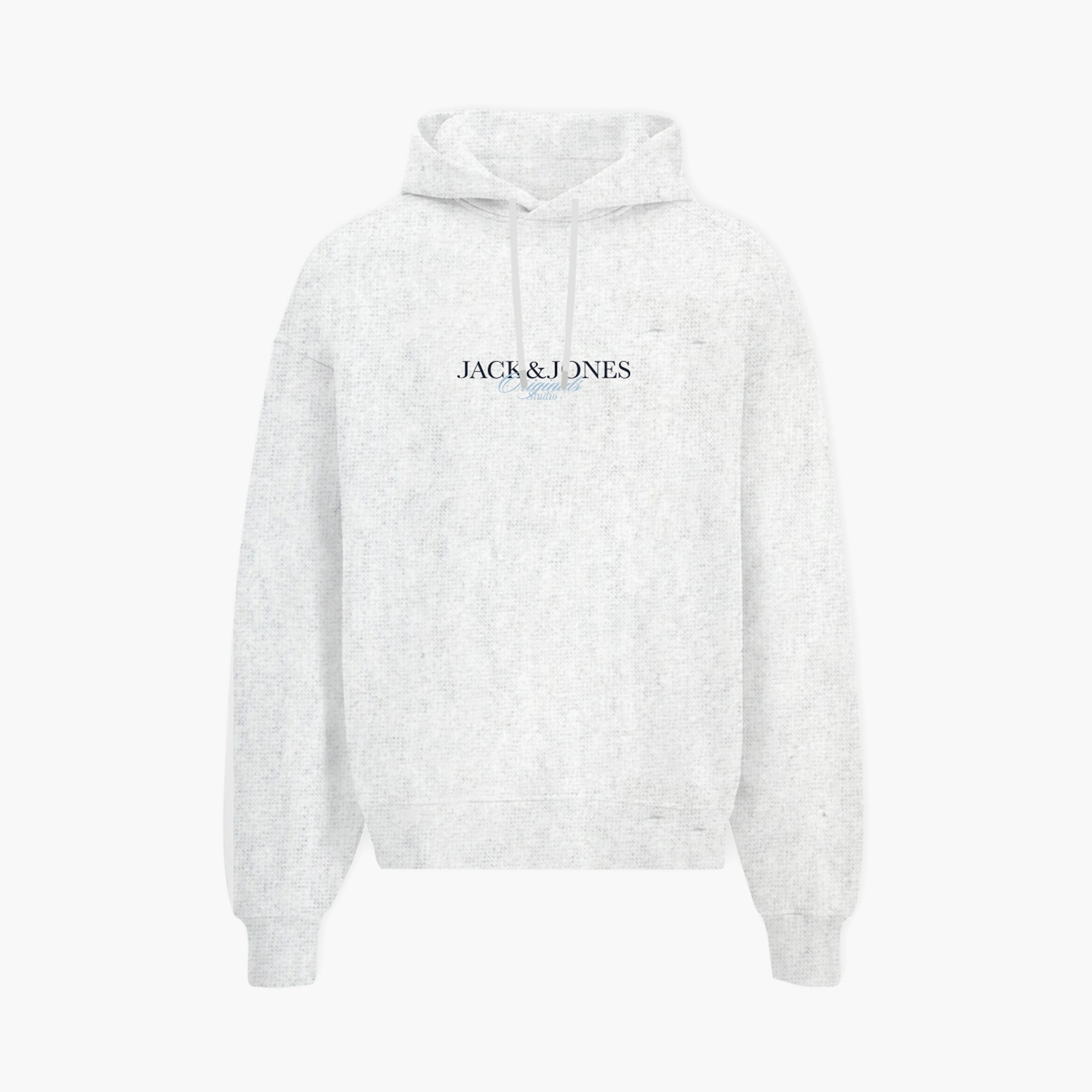 كنزة صوفية رجالية بلون هيذر بقلنسوة وأكمام طويلة من جاك ان جونز-men-winterwear-hoodiesandsweatshirts-image-3