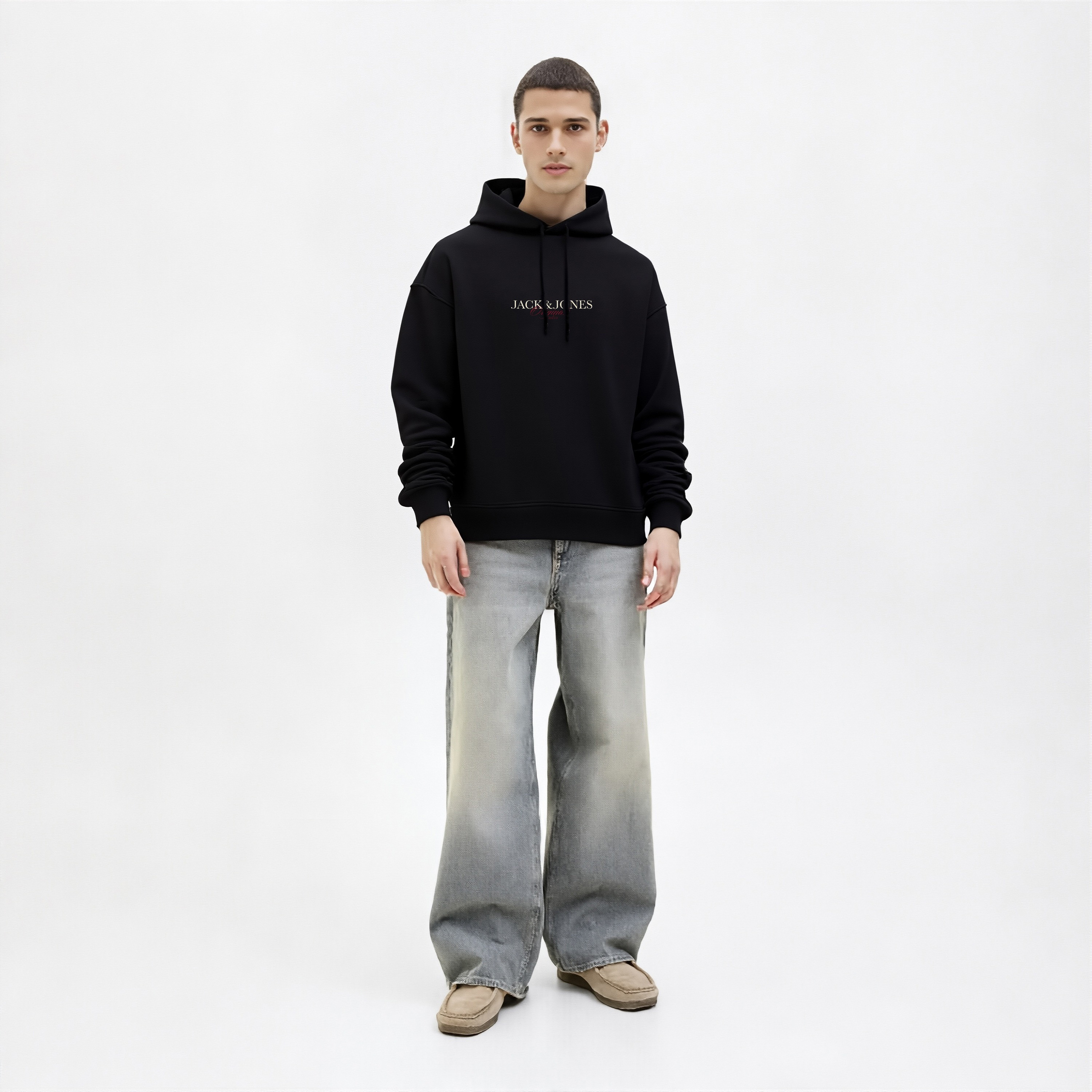Jack & Jones Plain Hooded Neck Long Sleeves Men's Sweatshirt-men-winterwear-hoodiesandsweatshirts-image-5