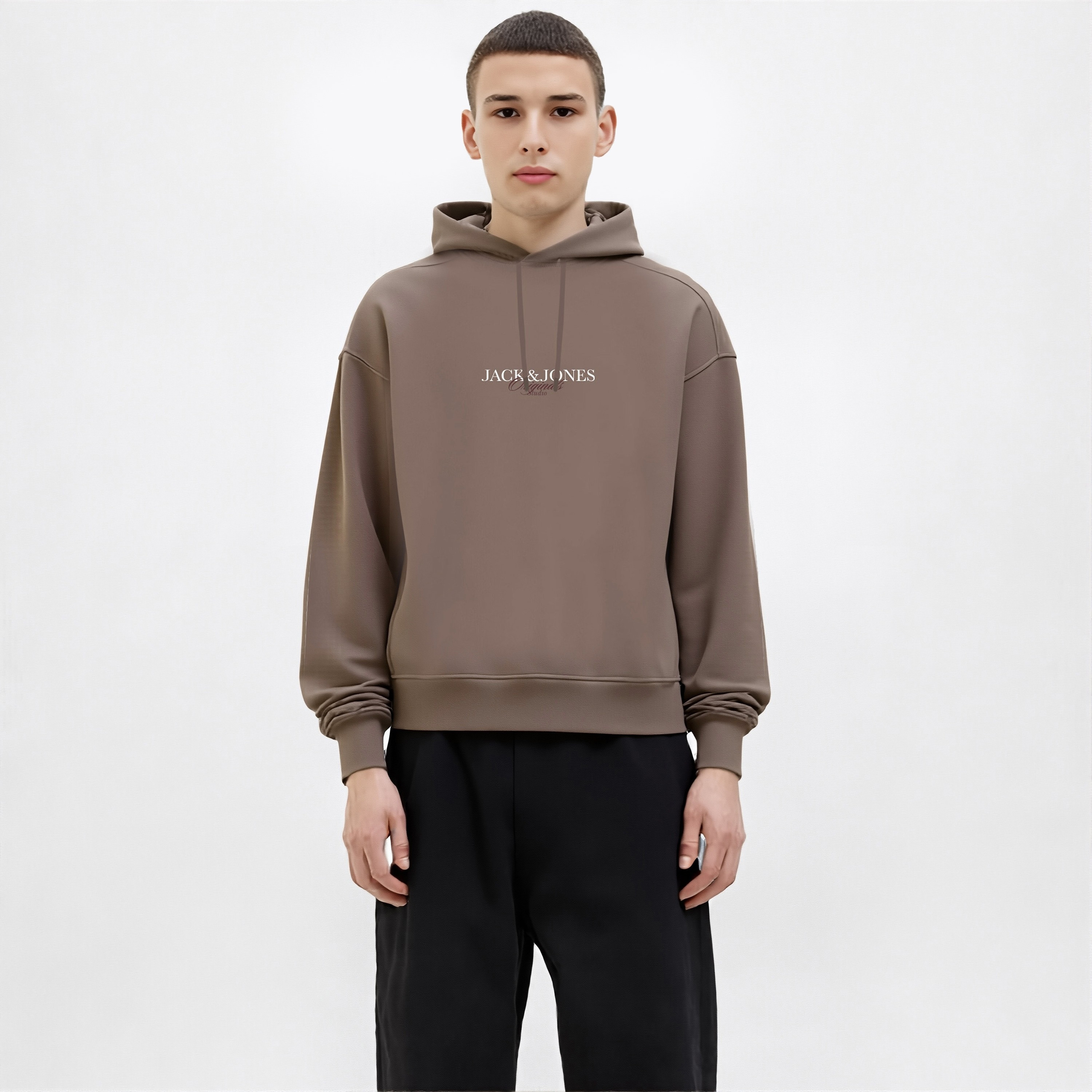 Jack & Jones Plain Hooded Neck Long Sleeves Men's Sweatshirt-men-winterwear-hoodiesandsweatshirts-image-1