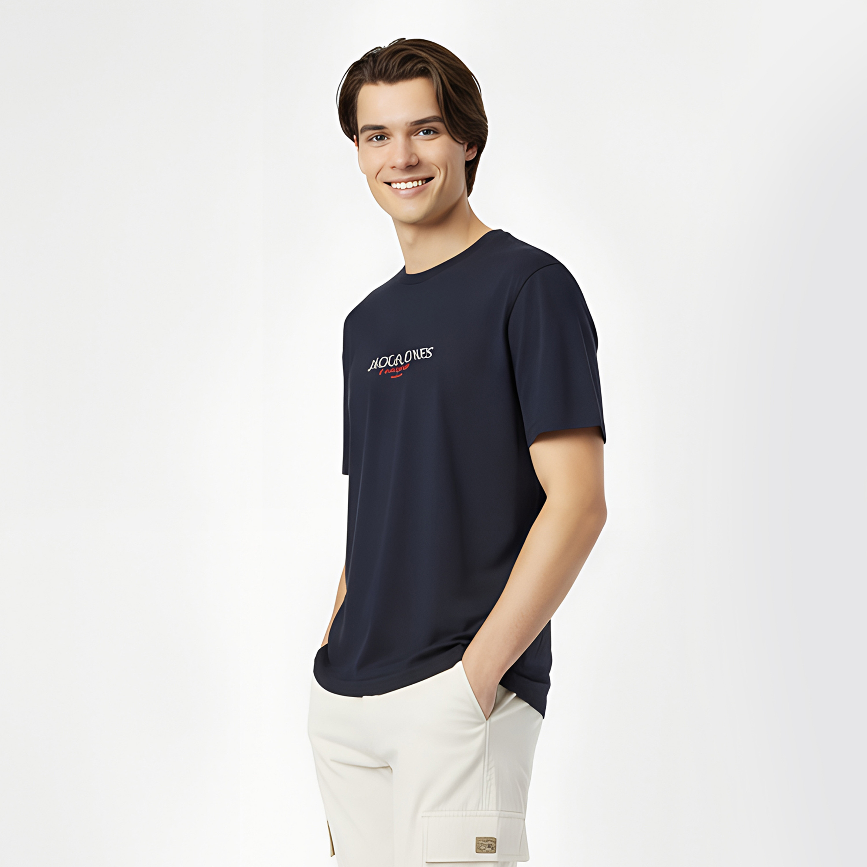 تي شيرت رجالي بأكمام قصيرة ورقبة دائرية وشعار من جاك اند جونز-men-clothing-tshirtsandpolos-tshirts-image-3
