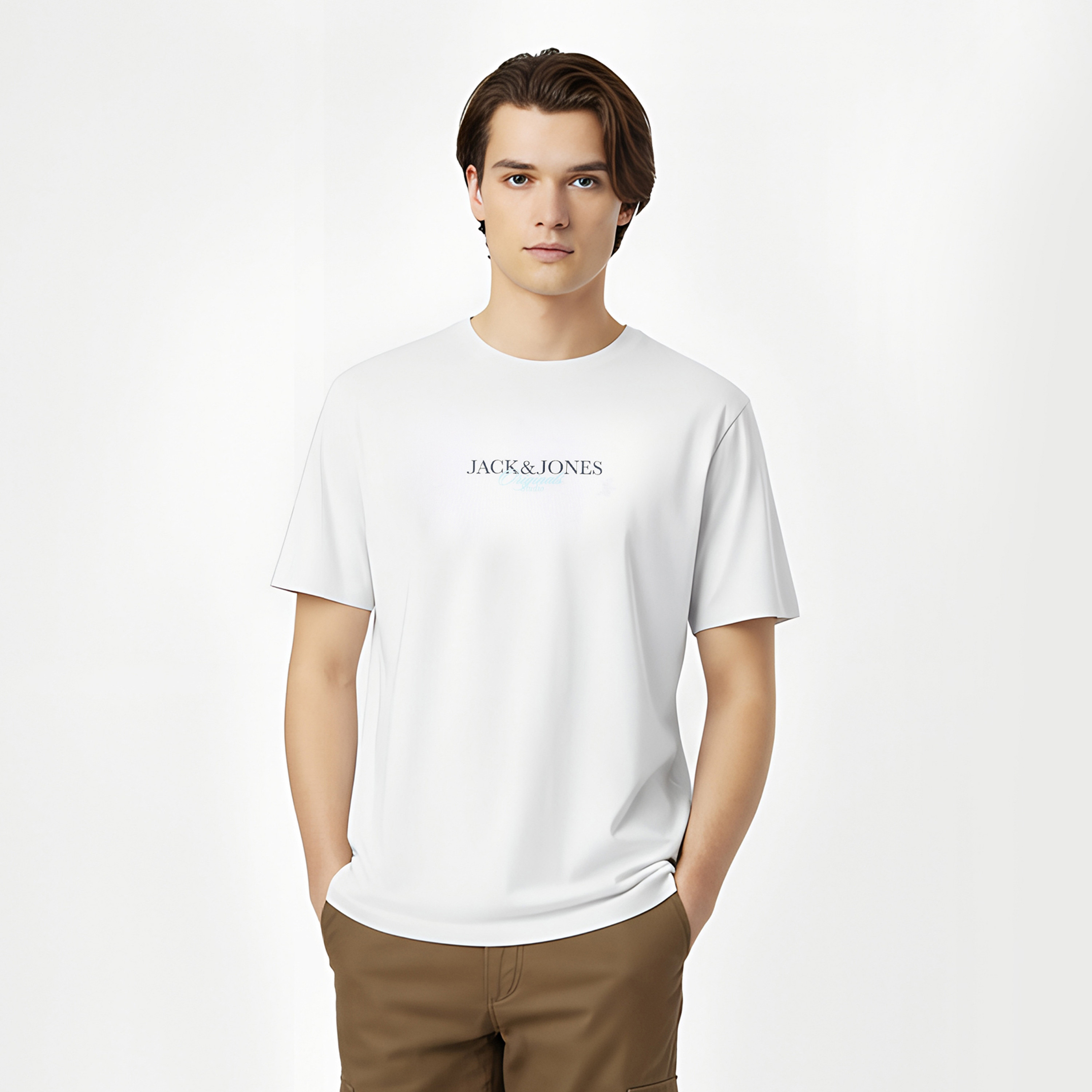 تي شيرت رجالي بأكمام قصيرة ورقبة دائرية وشعار من جاك اند جونز-men-clothing-tshirtsandpolos-tshirts-image-4