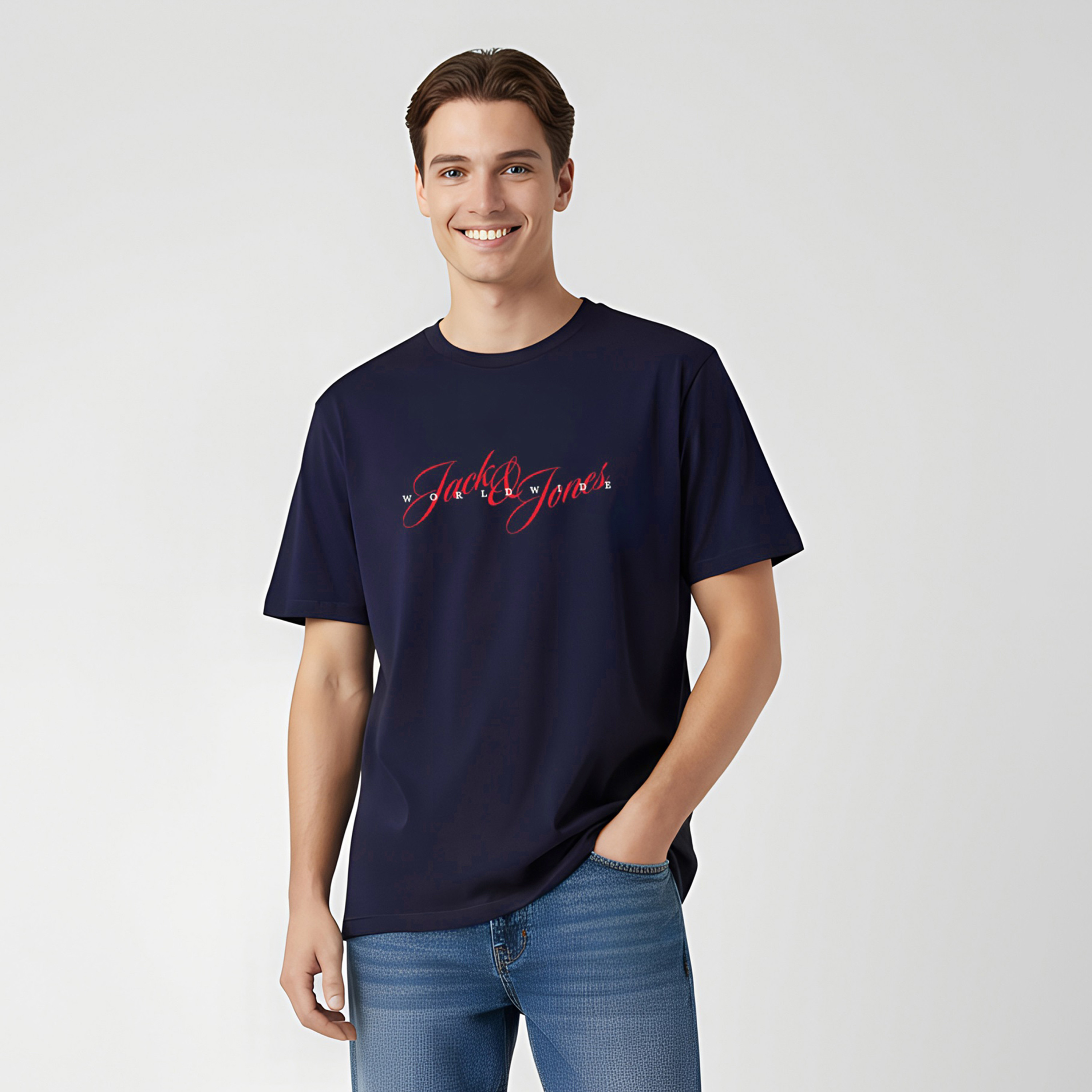 Jack & Jones Printed Crew Neck Short Sleeves Men's T-Shirt-men-clothing-tshirtsandpolos-tshirts-image-1