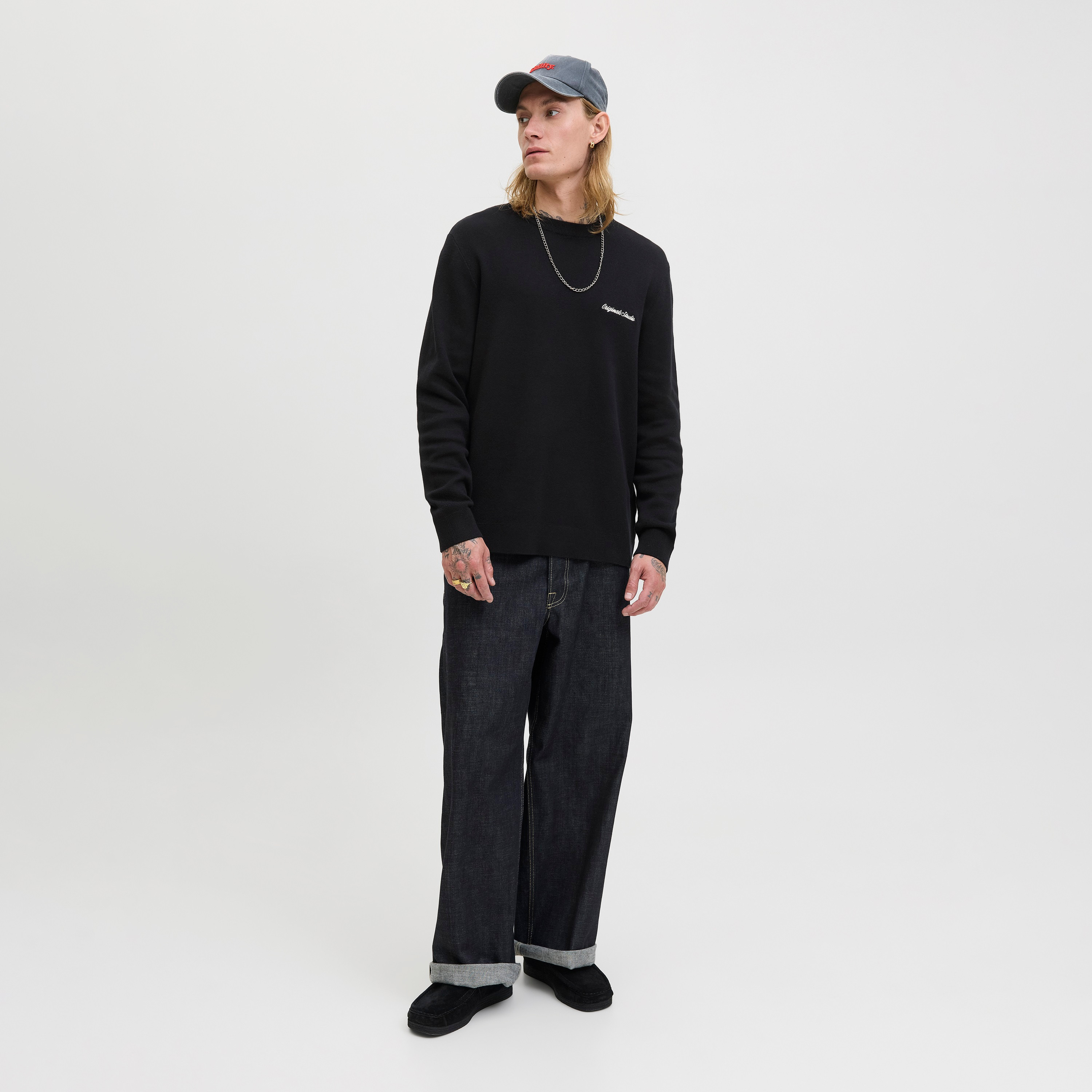 كنزة صوفية (بلوفر) رجالية جاك آند جونز بملمس وبياقة مستديرة وأكمام طويلة-men-clothing-sweatersandpullovers-image-2