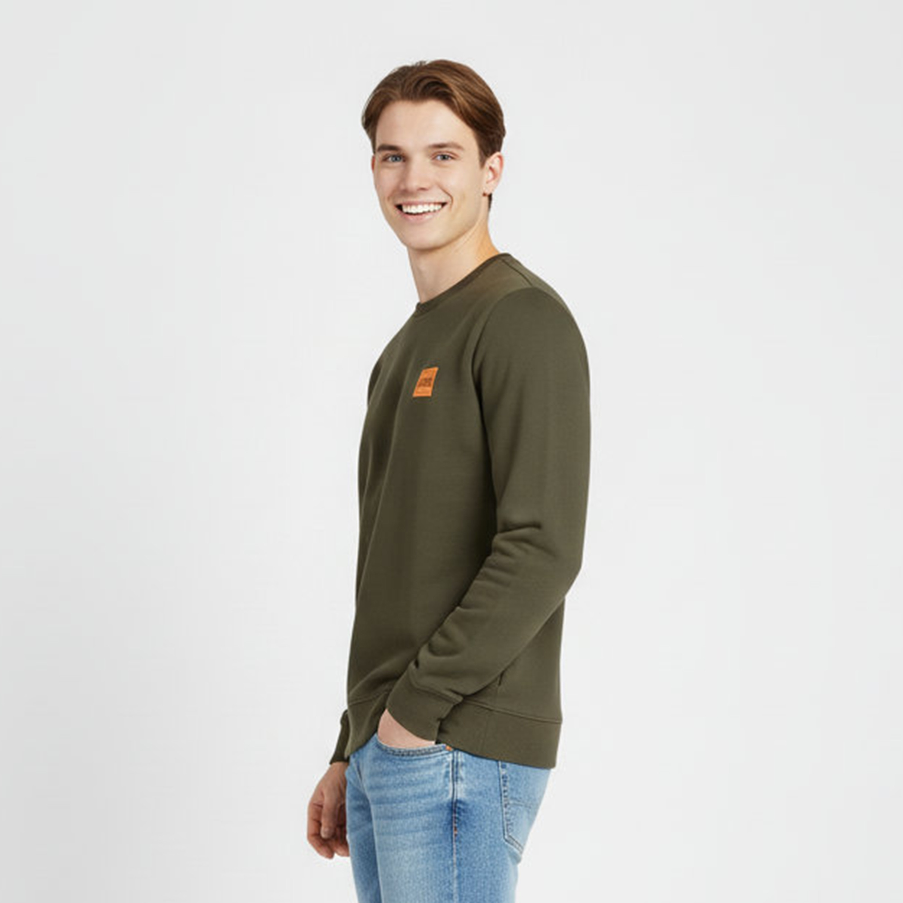 Jack & Jones Plus Size Plain Crew Neck Long Sleeves Men's Sweatshirt-men-winterwear-hoodiesandsweatshirts-image-3