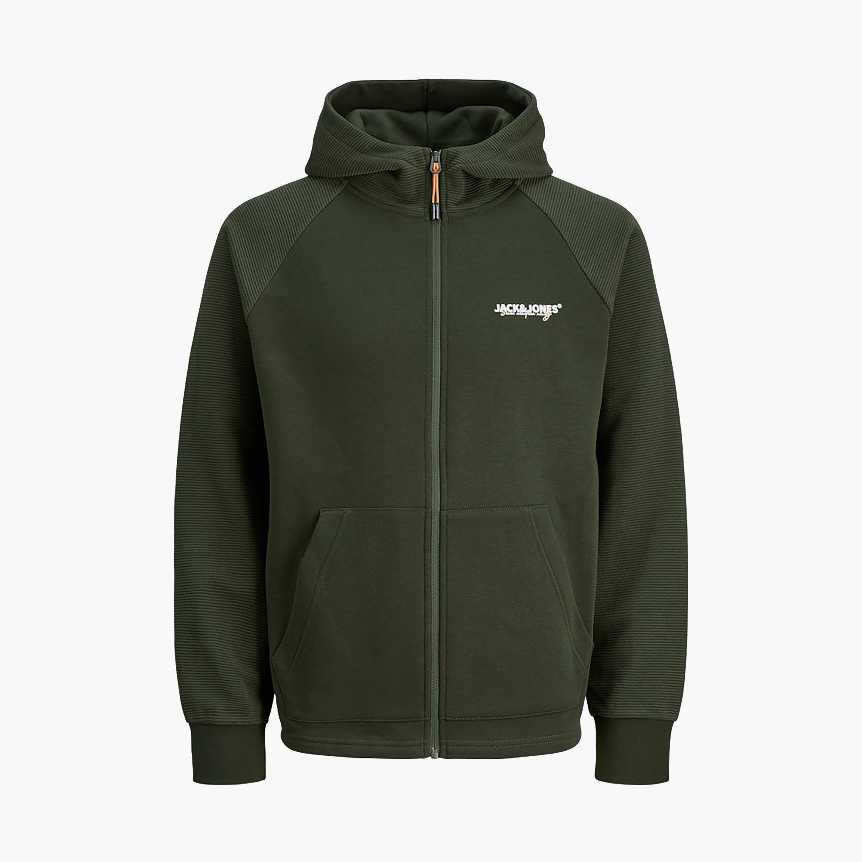 Jack & Jones Plus Size Plain Long Sleeves Men's Zip-Through Hoodie-men-winterwear-hoodiesandsweatshirts-image-4