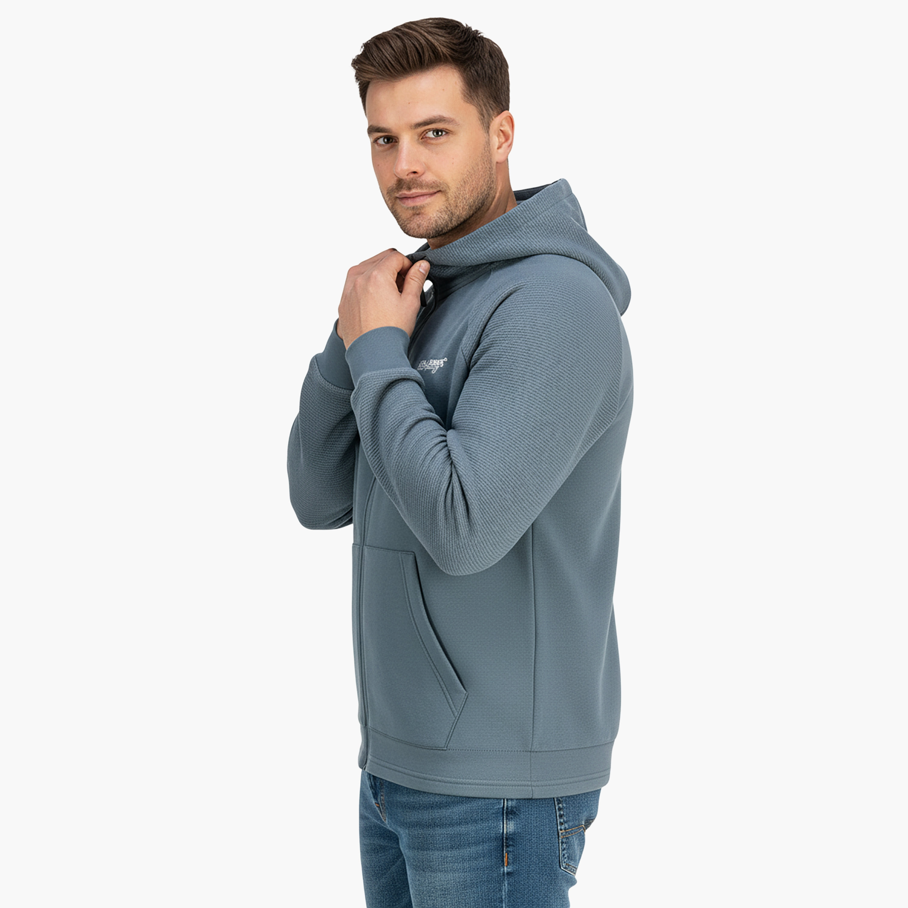 هودي رجالي سادة بأكمام طويلة وسحاب مقاس كبيرة من جاك آند جونز-men-winterwear-hoodiesandsweatshirts-image-9