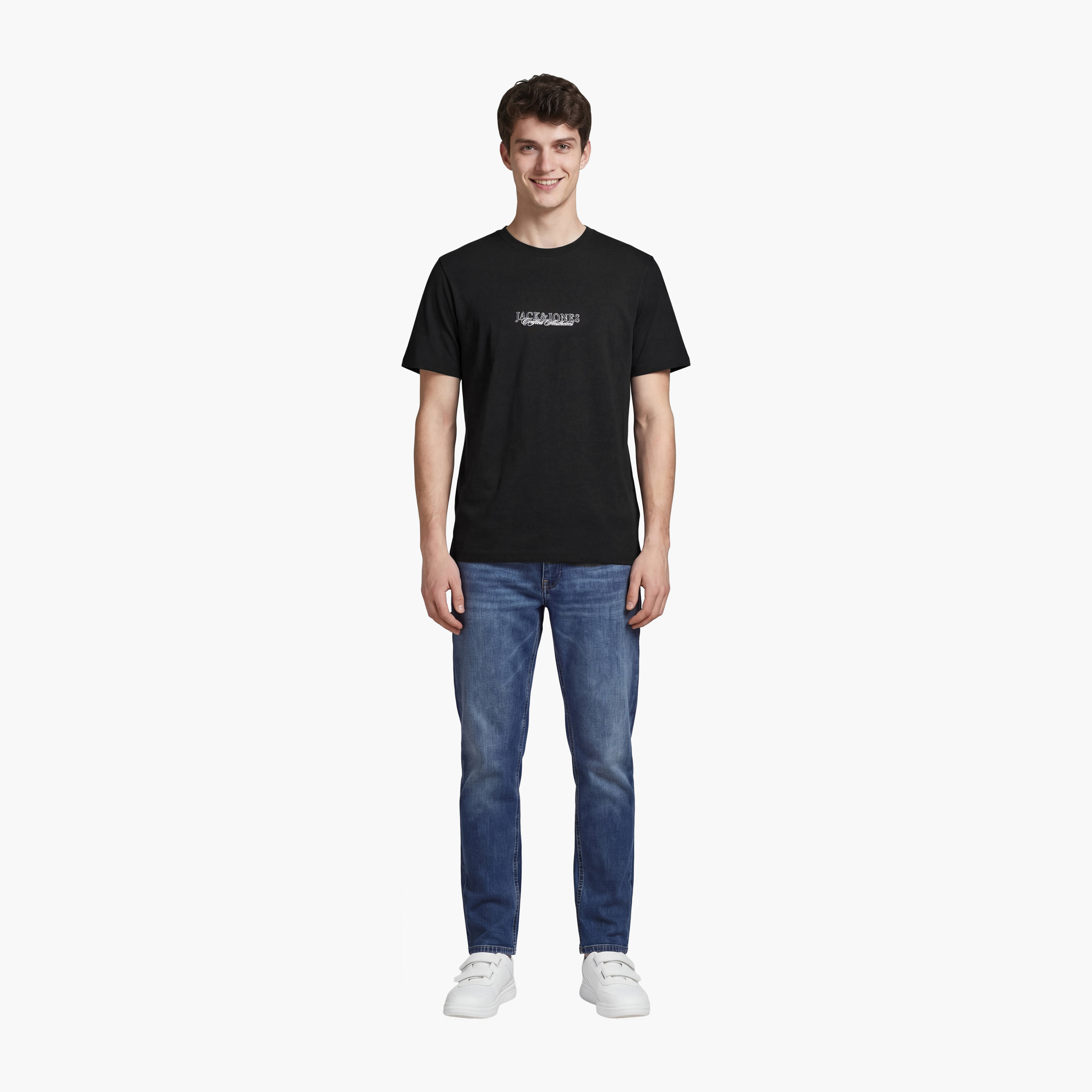 Jack & Jones Plain Crew Neck Short Sleeves Men's T-Shirt-men-clothing-tshirtsandpolos-tshirts-image-2