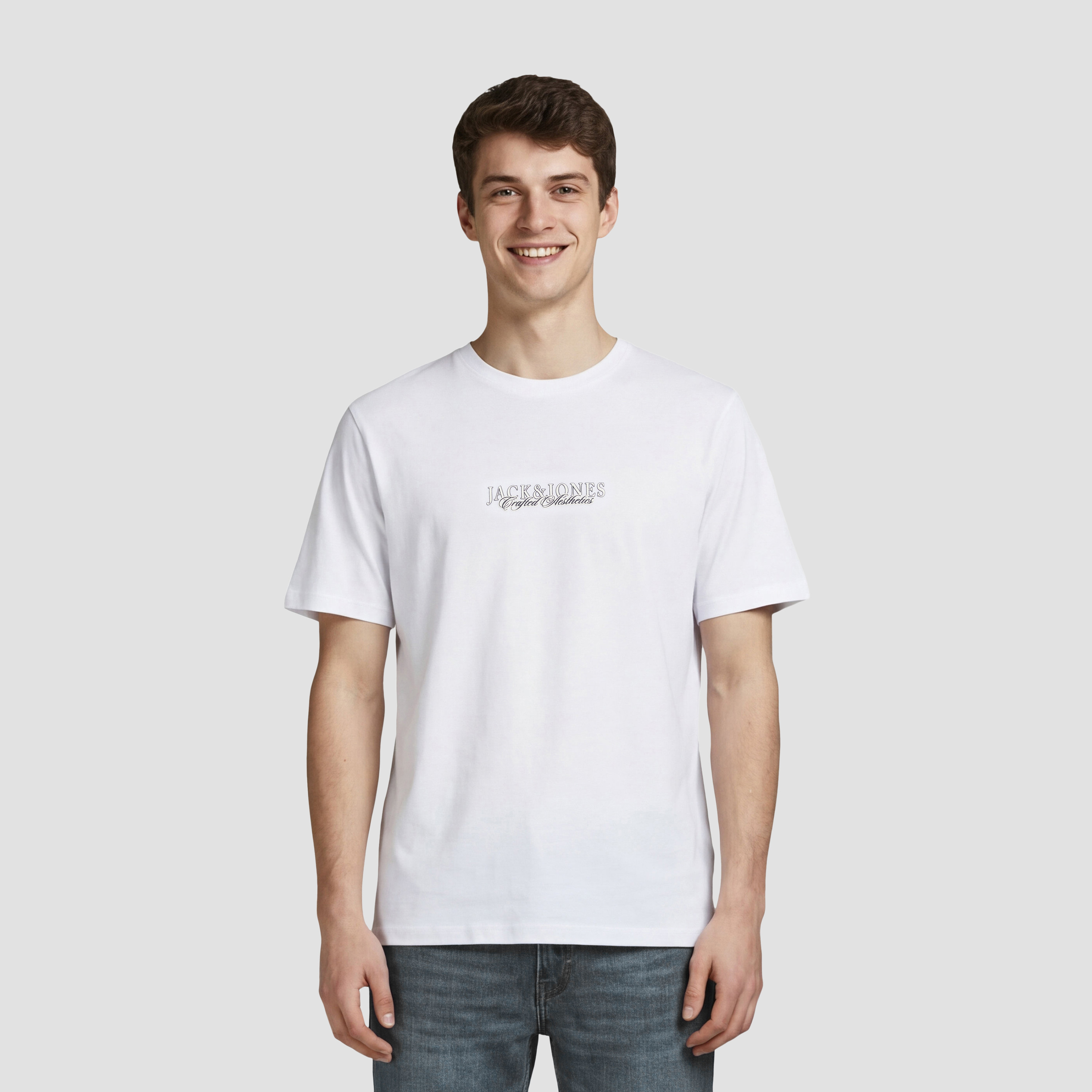 Jack & Jones Plain Crew Neck Short Sleeves Men's T-Shirt-men-clothing-tshirtsandpolos-tshirts-image-5