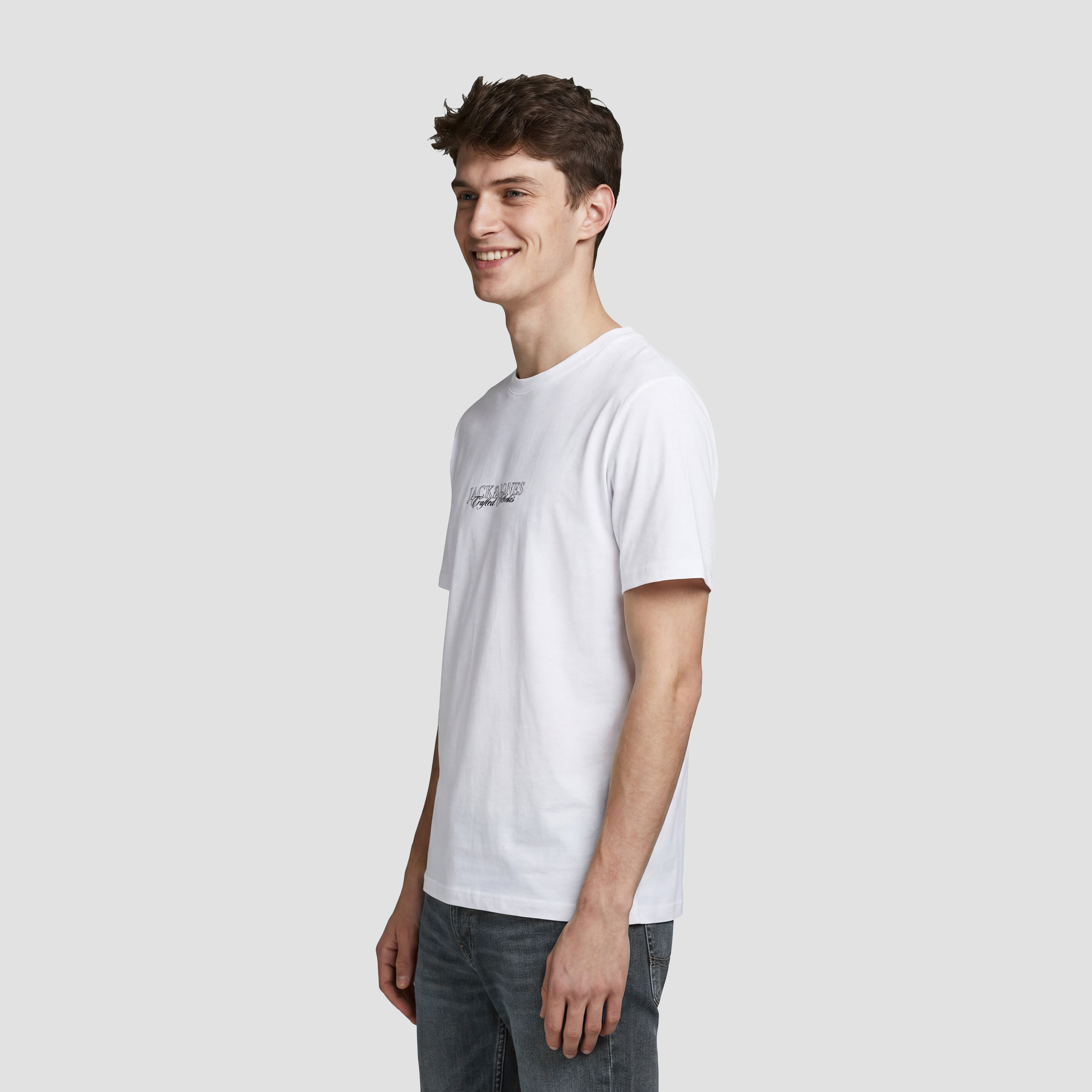 Jack & Jones Plain Crew Neck Short Sleeves Men's T-Shirt-men-clothing-tshirtsandpolos-tshirts-image-7