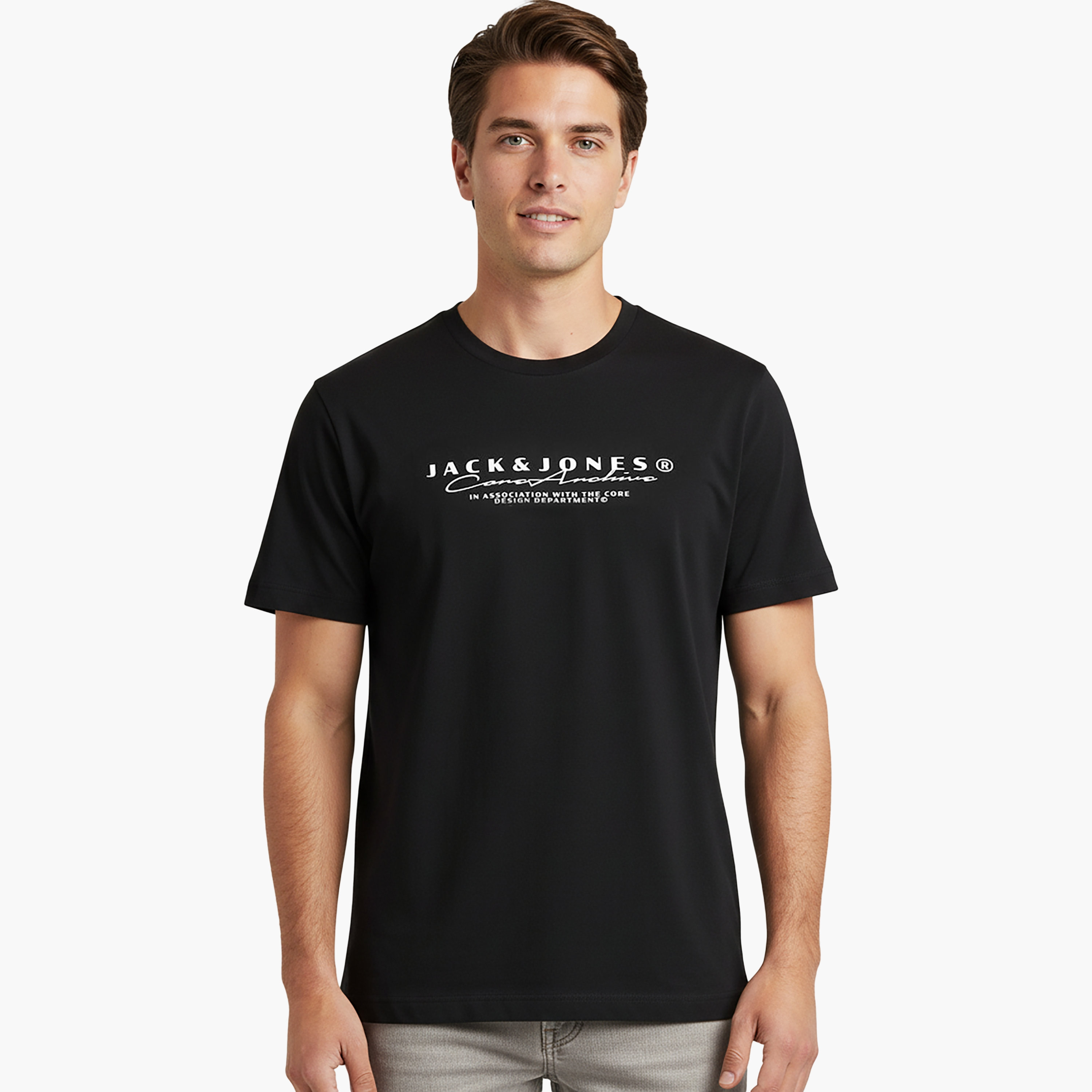 Jack & Jones Text Printed Crew Neck Short Sleeves Men's T-Shirt-men-clothing-tshirtsandpolos-tshirts-image-1
