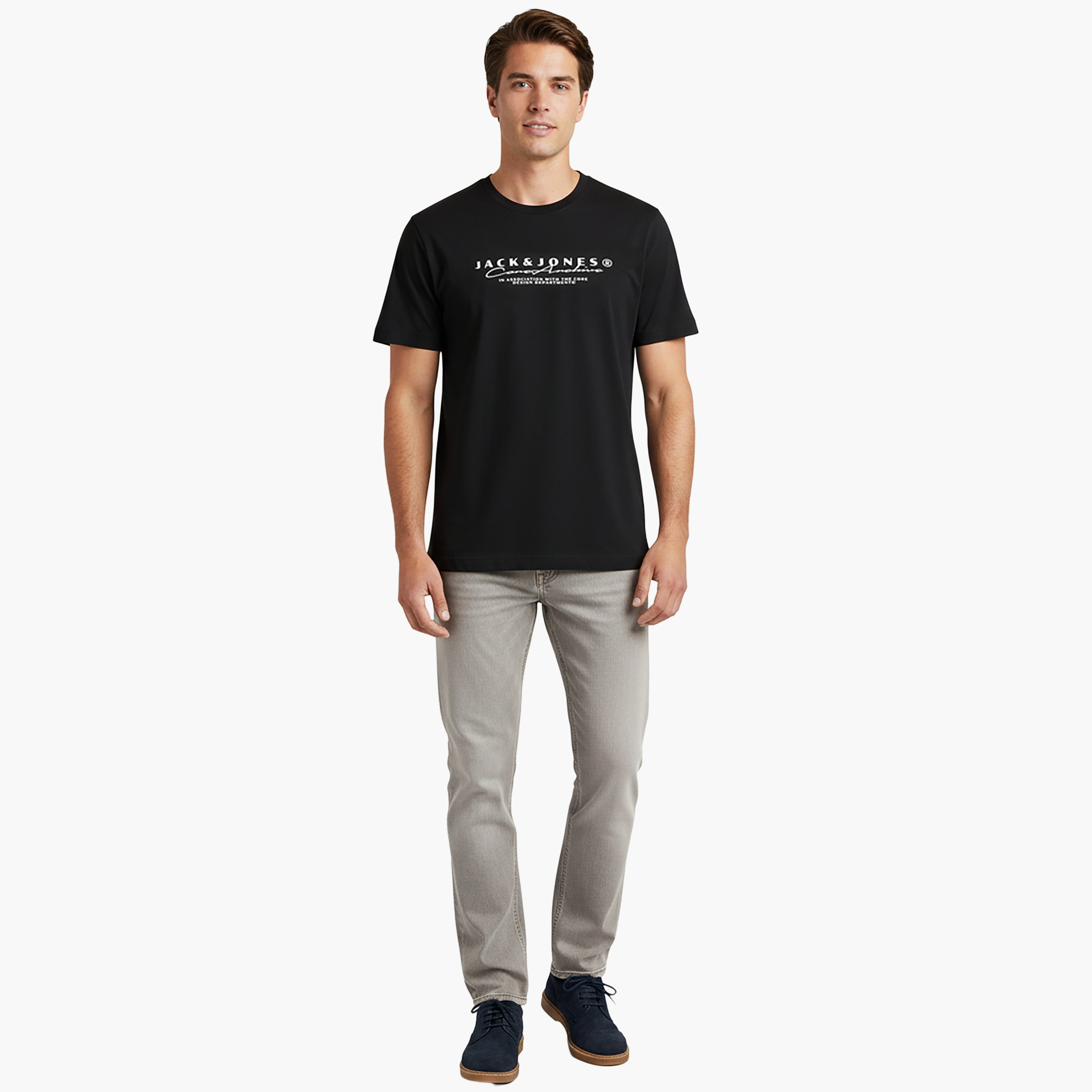 Jack & Jones Text Printed Crew Neck Short Sleeves Men's T-Shirt-men-clothing-tshirtsandpolos-tshirts-image-2