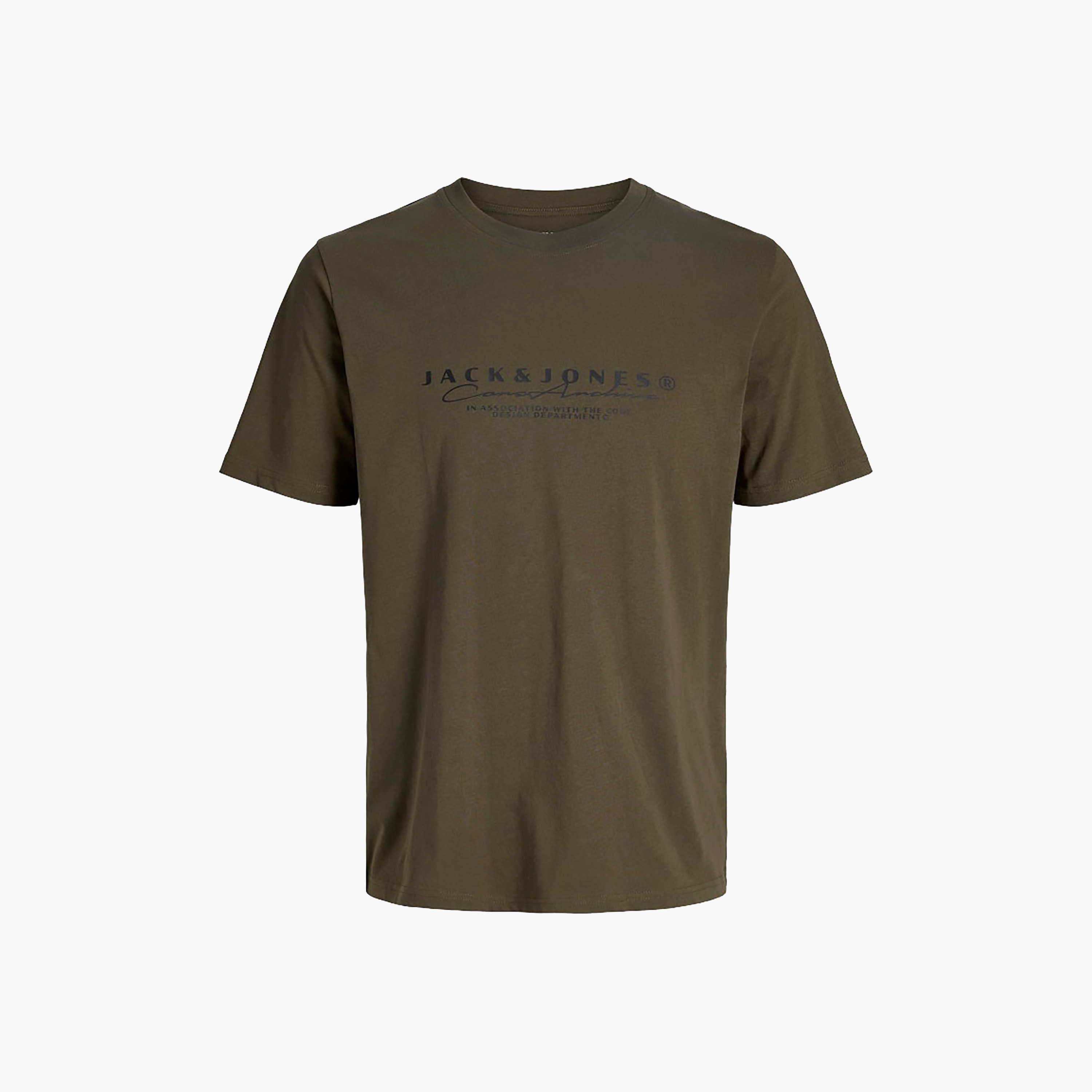تيشيرت رجالي مطبوع برسومات بياقة دائرية وأكمام قصيرة من جاك آند جونز-men-clothing-tshirtsandpolos-tshirts-image-17