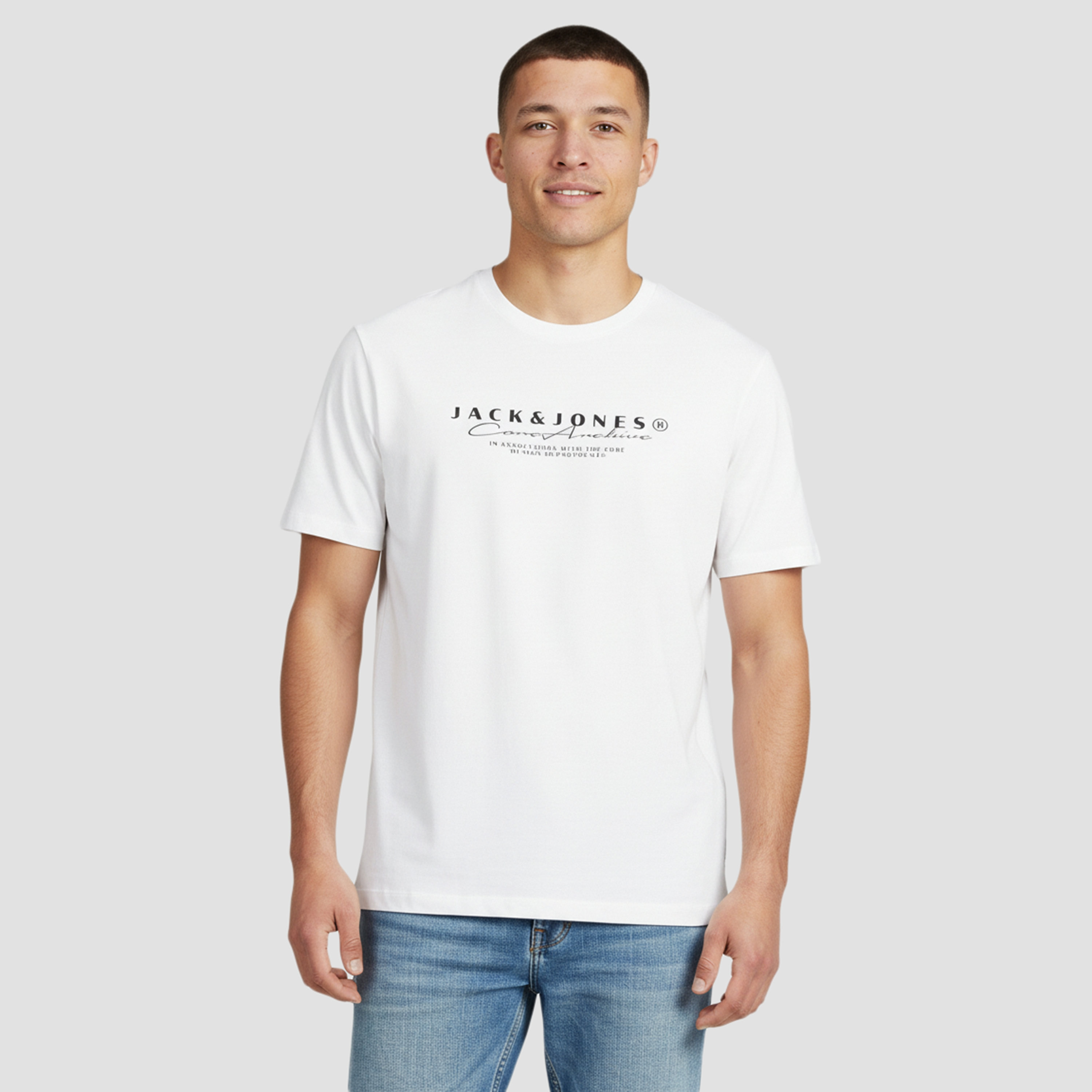 تيشيرت رجالي مطبوع برسومات بياقة دائرية وأكمام قصيرة من جاك آند جونز-men-clothing-tshirtsandpolos-tshirts-image-5