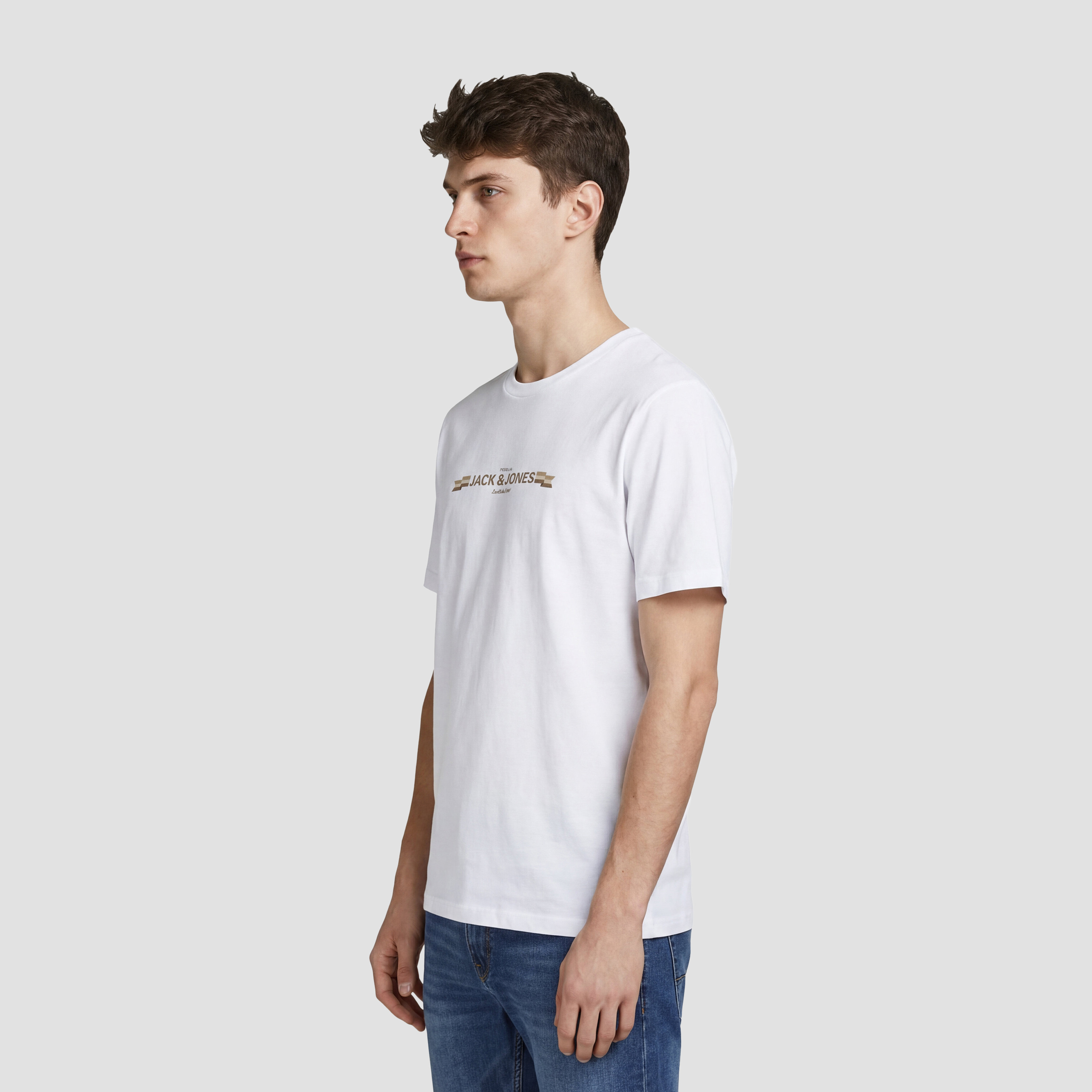 Jack & Jones Plain Crew Neck Short Sleeves Men's T-Shirt-men-clothing-tshirtsandpolos-tshirts-image-3