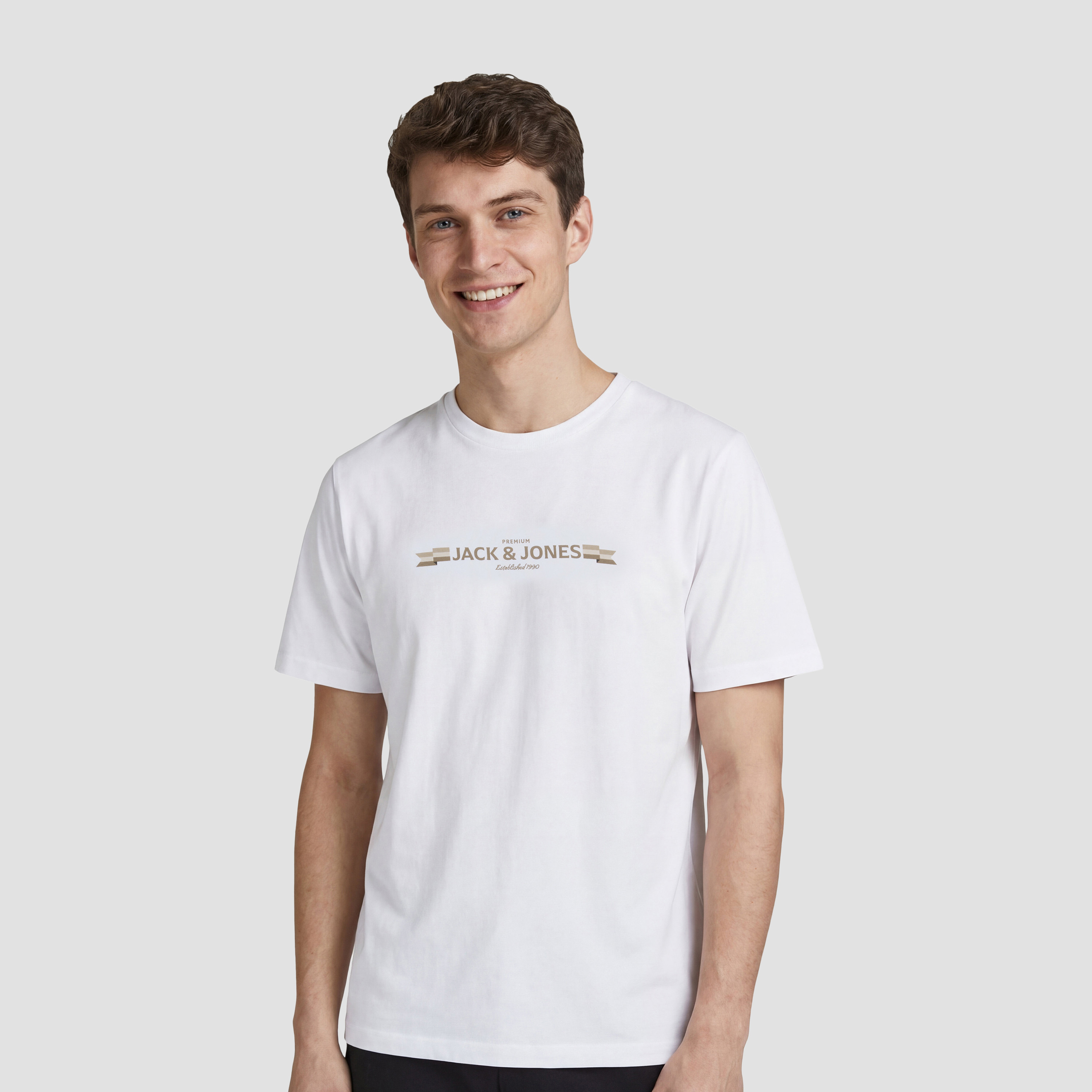 Jack & Jones Plain Crew Neck Short Sleeves Men's T-Shirt-men-clothing-tshirtsandpolos-tshirts-image-4