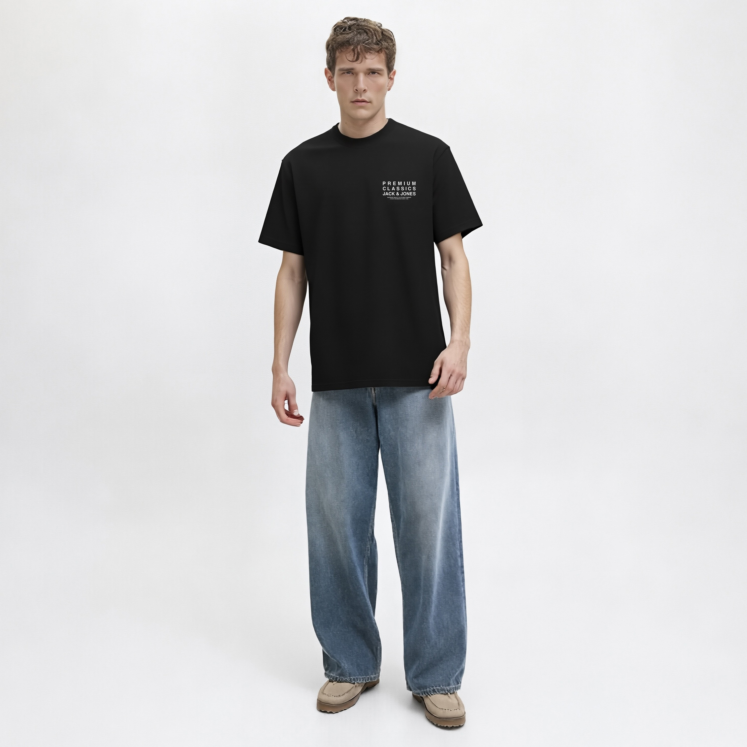 تيشيرت رجالي سادة بياقة دائرية وأكمام قصيرة من جاك ان جونز-men-clothing-tshirtsandpolos-tshirts-image-2