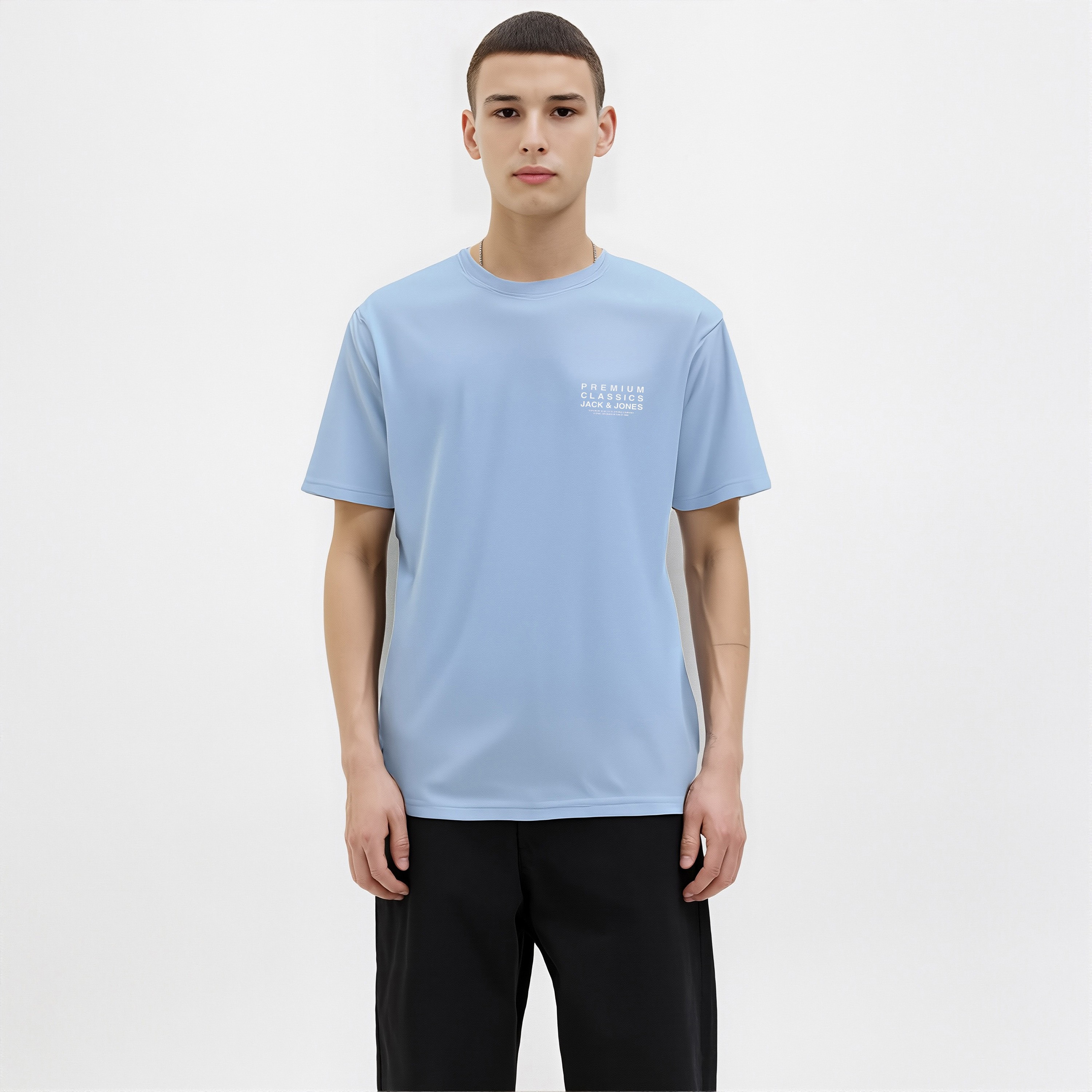 تيشيرت رجالي سادة بياقة دائرية وأكمام قصيرة من جاك ان جونز-men-clothing-tshirtsandpolos-tshirts-image-7