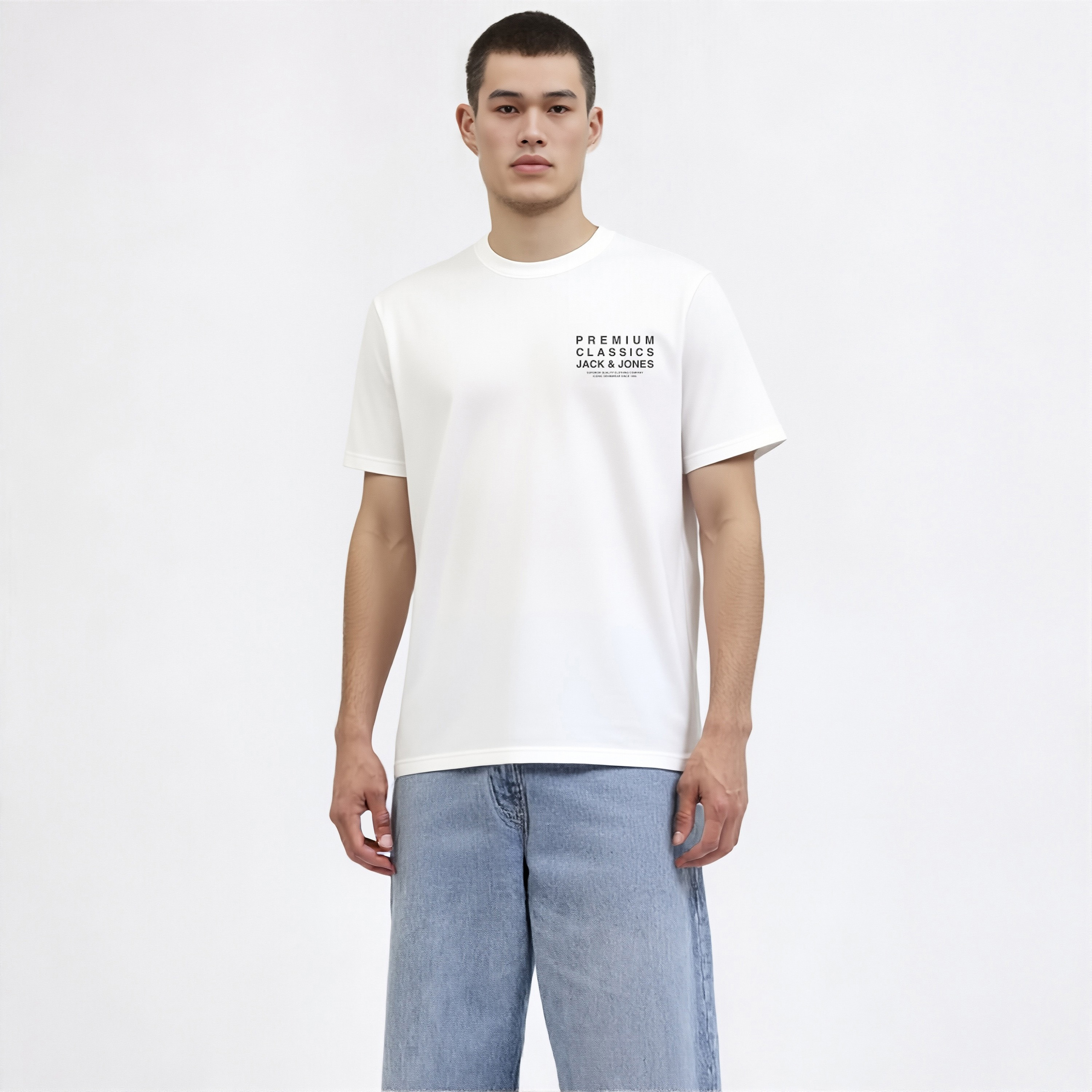 Jack & Jones Plain Crew Neck Short Sleeves Men's T-Shirt-men-clothing-tshirtsandpolos-tshirts-image-1