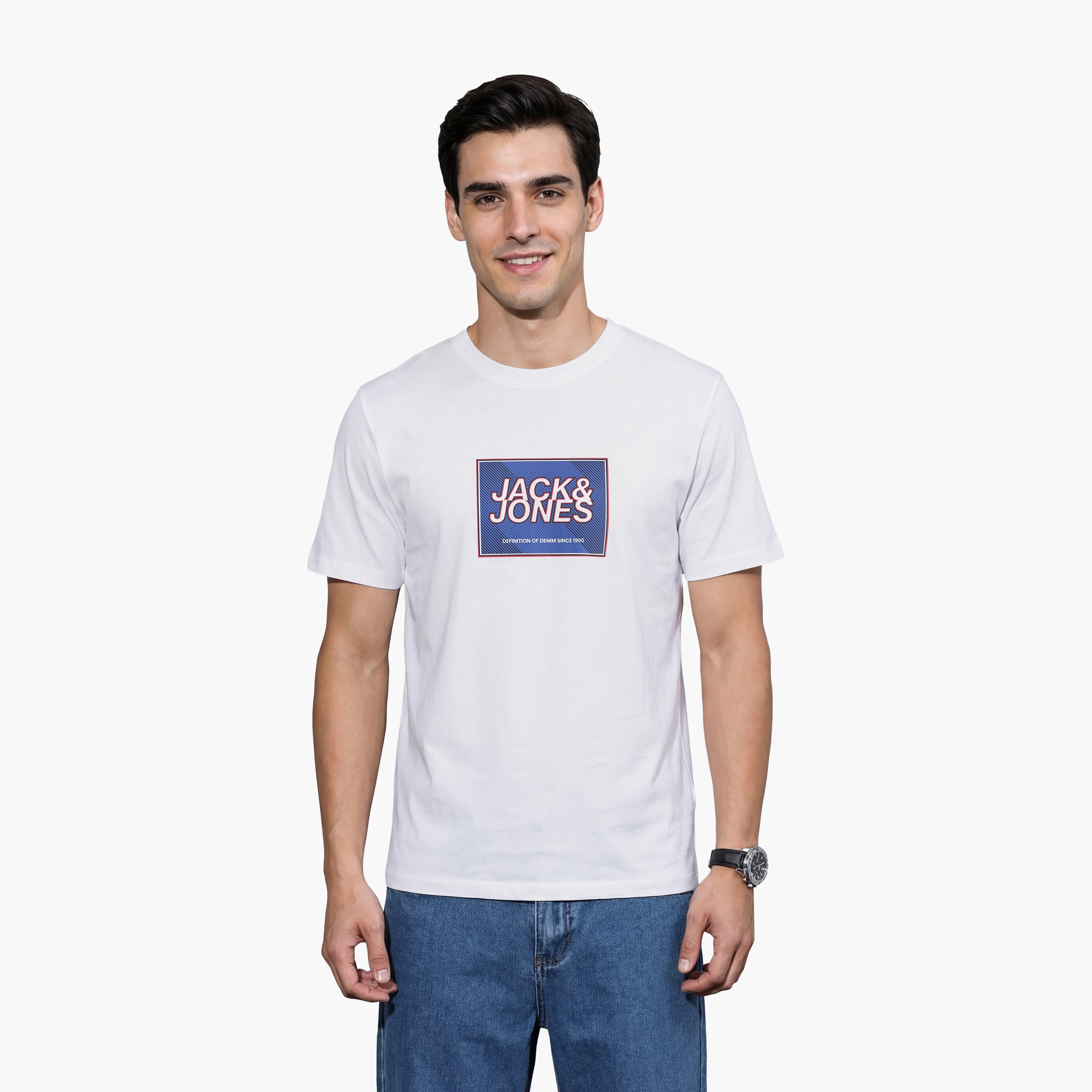 Jack & Jones Graphic Print Crew Neck Short Sleeves Men's T-Shirt-men-clothing-tshirtsandpolos-tshirts-image-1