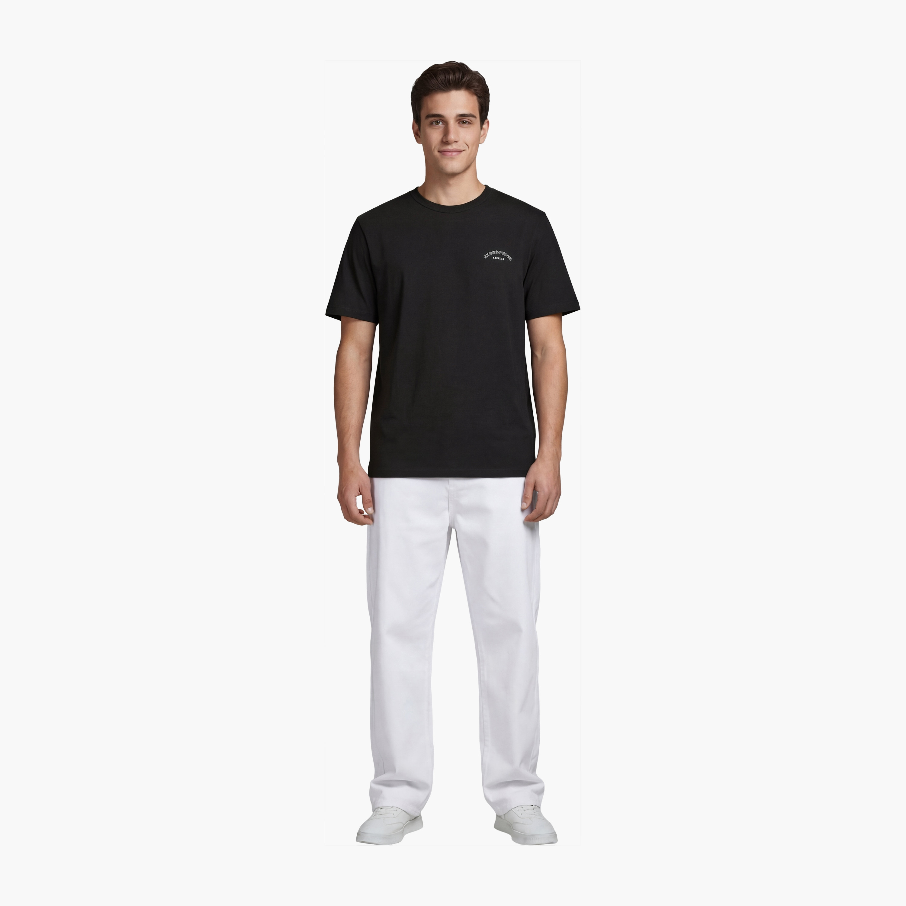 Jack & Jones Plain Crew Neck Short Sleeves Men's T-Shirt-men-clothing-tshirtsandpolos-tshirts-image-2