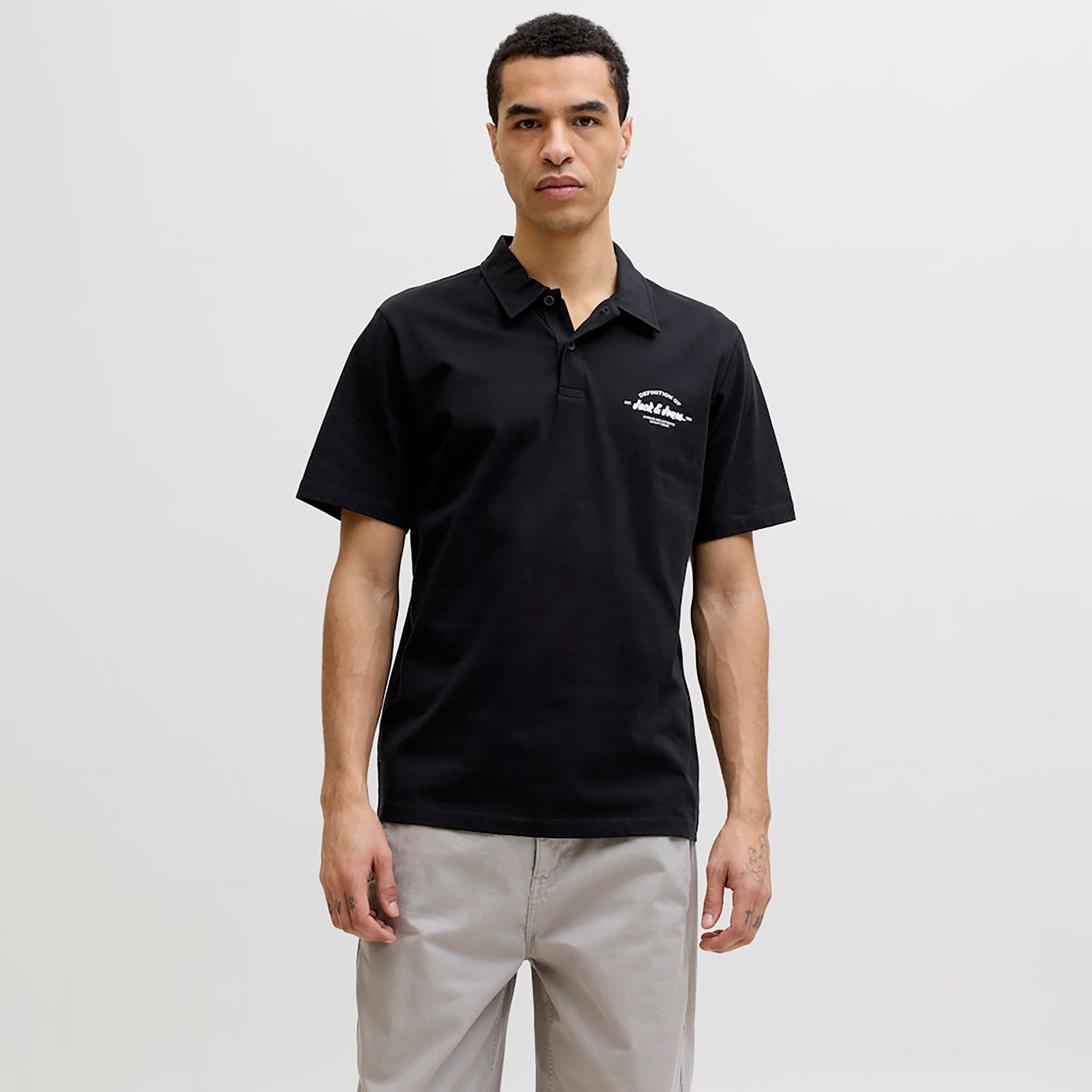 Jack & Jones Plain Collared Short Sleeves Men's Polo T-Shirt-men-clothing-tshirtsandpolos-polos-image-1