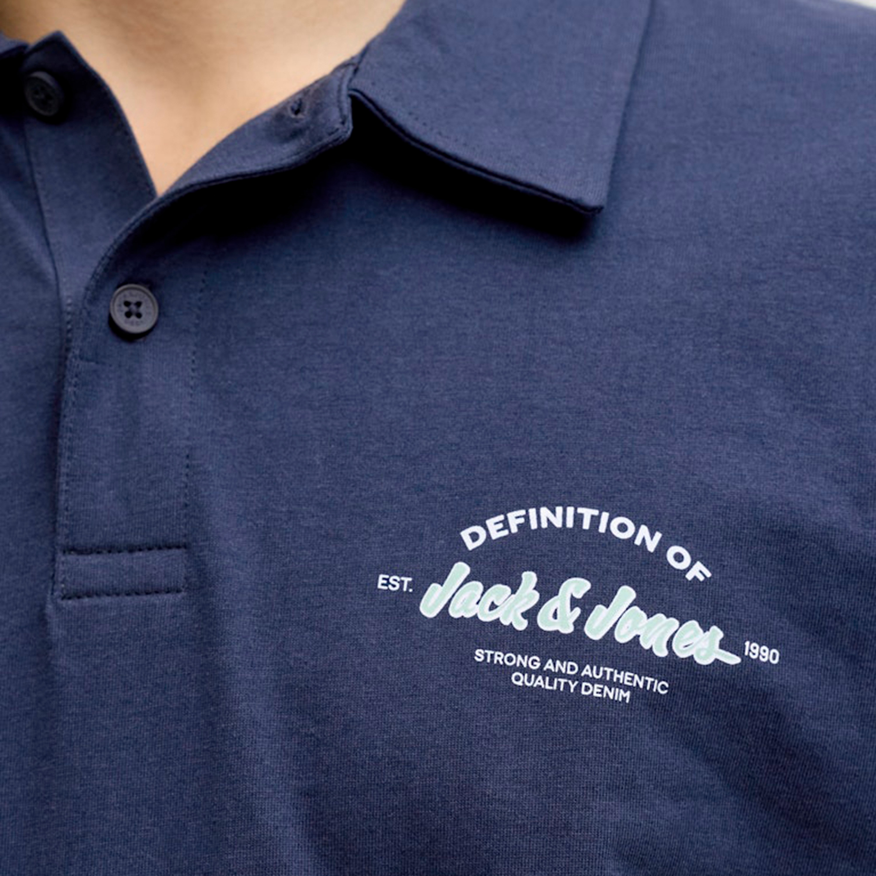 تي شيرت بولو رجالي سادة بياقة وأكمام قصيرة من جاك اند جونز-men-clothing-tshirtsandpolos-polos-image-15