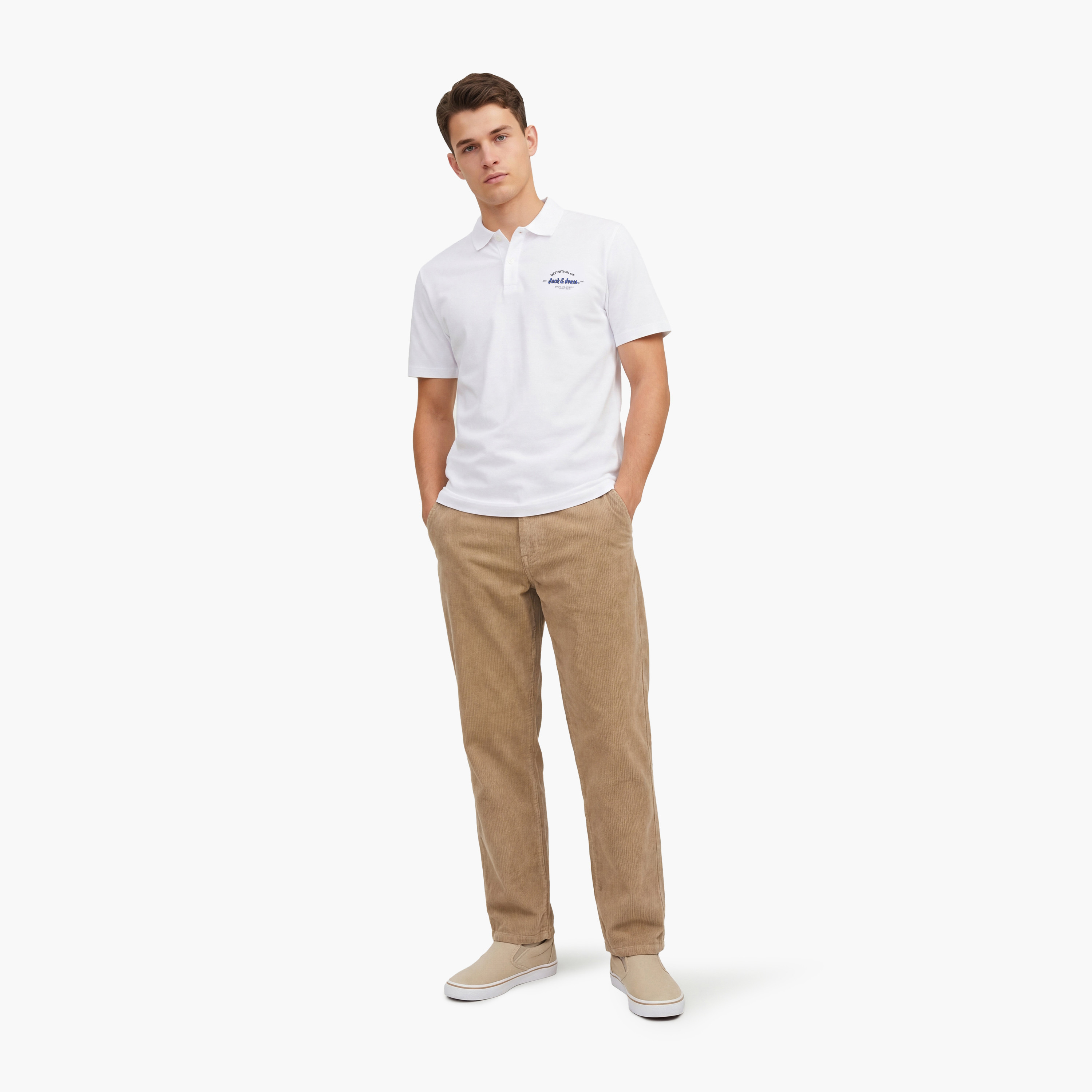 تي شيرت بولو رجالي سادة بياقة وأكمام قصيرة من جاك اند جونز-men-clothing-tshirtsandpolos-polos-image-9